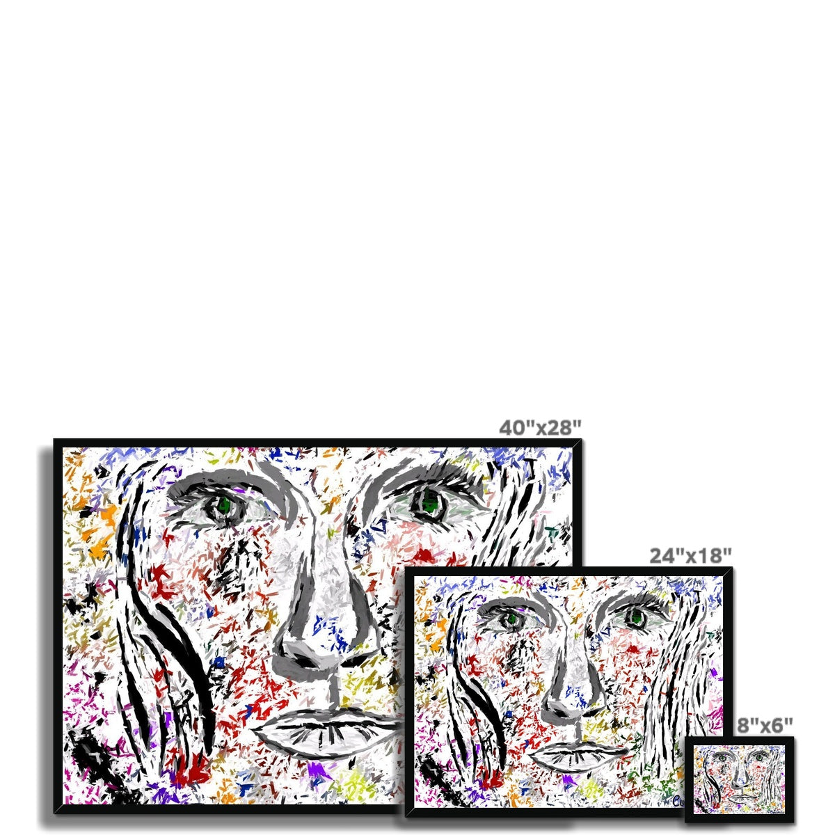 Woman in Color Framed Print