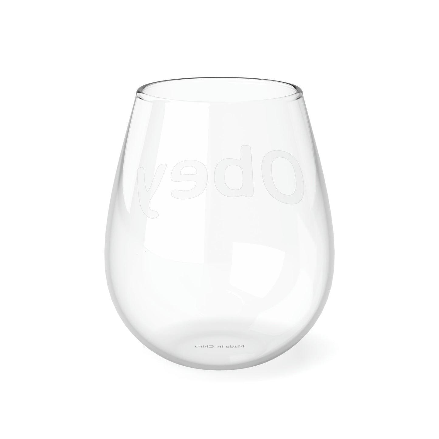 Obey - Stemless Wine Glass, 11.75oz - Premium Wine Glass from Concordia Style Boutiqueprint - Just $23.65! Shop now at Concordia Style Boutique