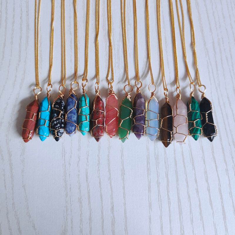 Natural Stone Pendant Necklace - Concordia Style Boutique
