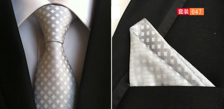 SOURCE Factory in Stock Supply Polyester Large Waist Flower Suit Tie Men's Pocket Square Suit