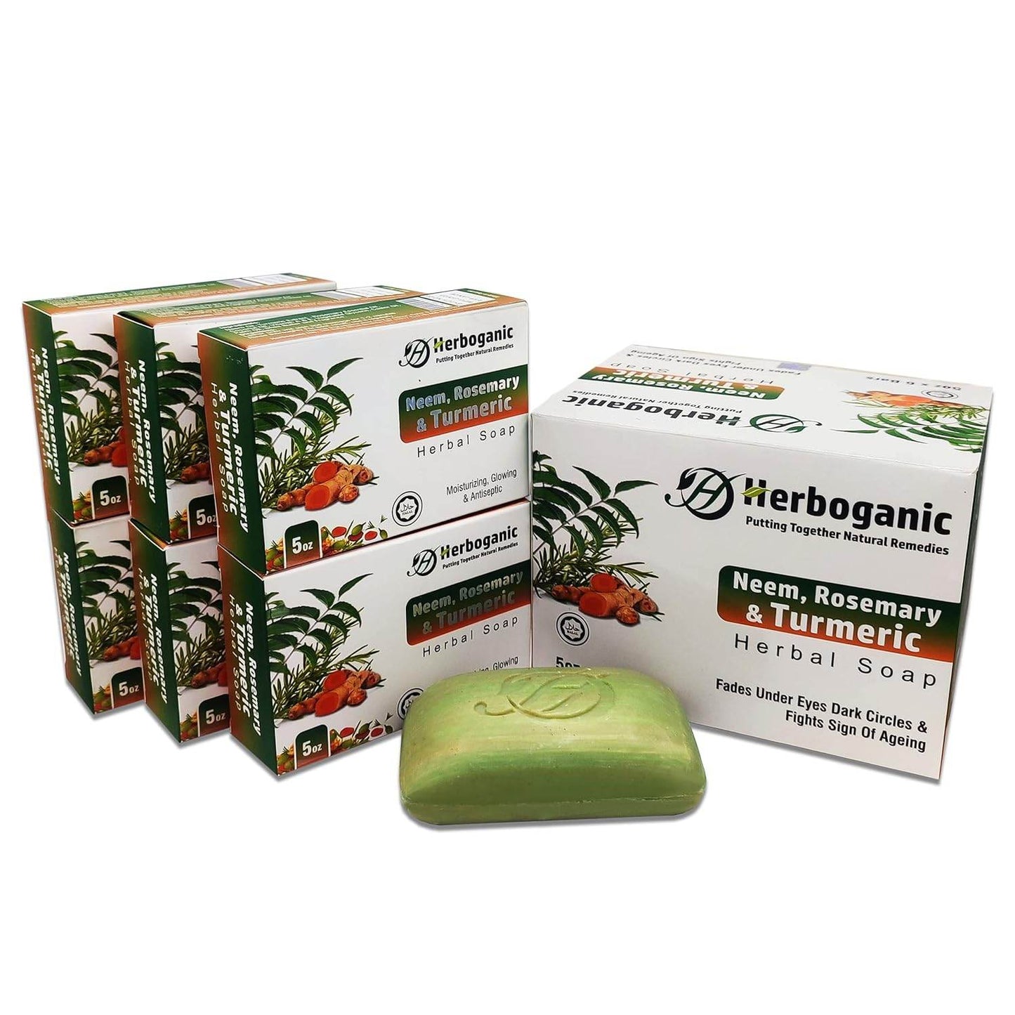 Turmeric Herbal Soap & a Lot More | For Cleansing & Moisturization | 5 Ounces Large Bar ((Pack of 1) - Concordia Style Boutique