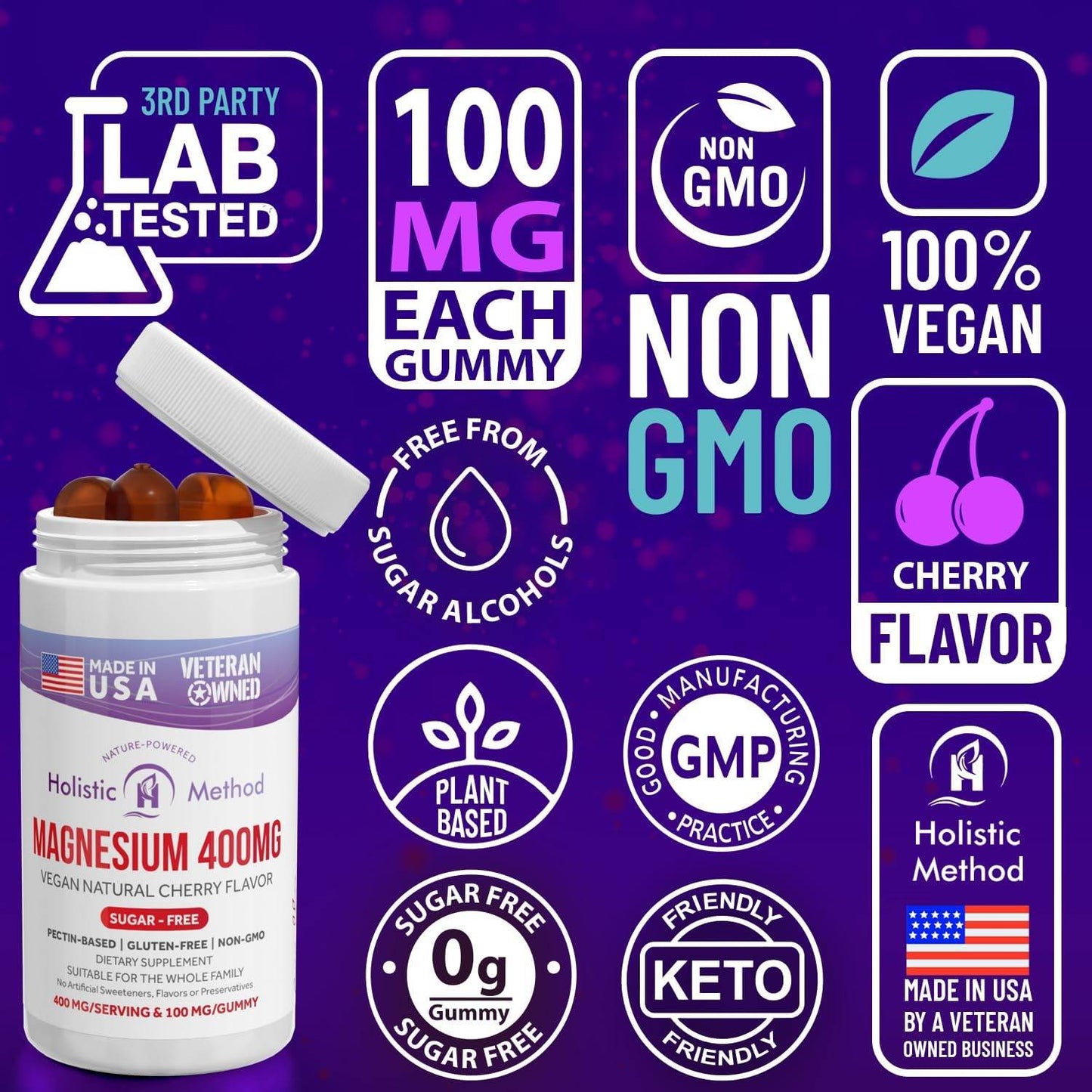 Magnesium Gummies Supplement - 120 Sugar-Free Citrate Magnesium Calming Chews for Better Sleep, Relaxation, Vegan, Gelatin-Free, Gluten-Free, Non-GMO - for Adults and Kids - 100MG/ Gummy - Concordia Style Boutique