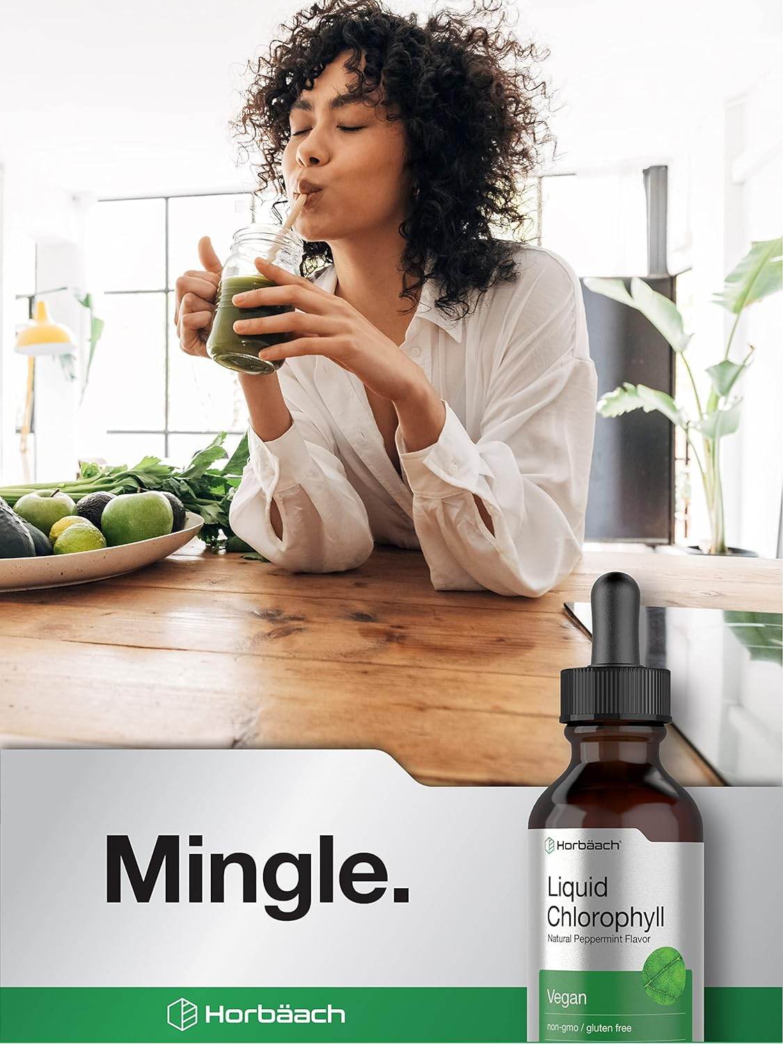 Liquid Chlorophyll | 2 oz | Vegan, Non-GMO, and Gluten Free Formula | Natural Peppermint Flavor | by Horbaach - Concordia Style Boutique