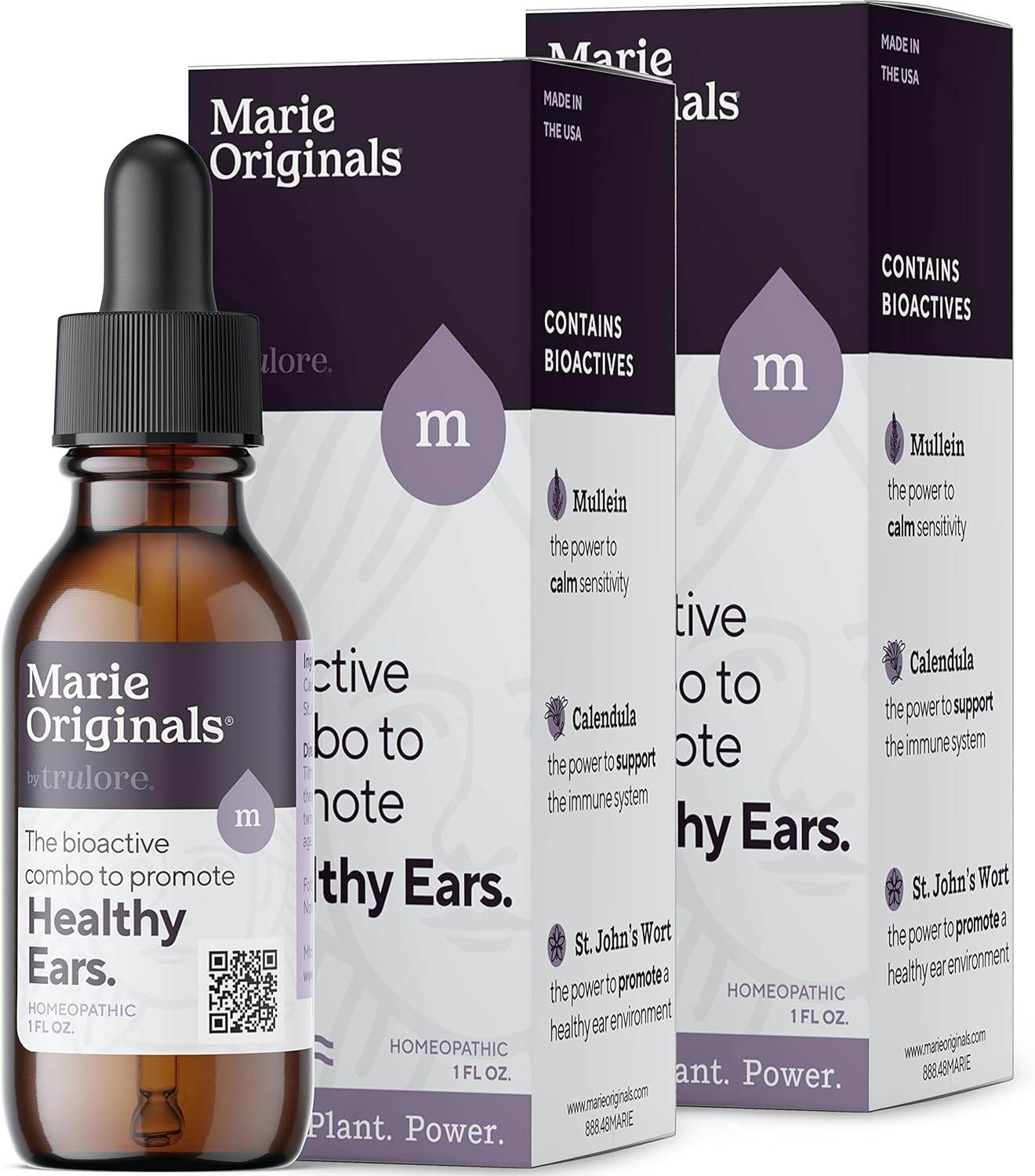 Organic Ear Oil for Earache Irritation, All Natural Eardrops for Infection Prevention, Swimmer's Ear and Wax Removal - Kids, Adults, Baby, Dog Earache Remedy - with Mullein, Garlic | Marie Originals - Concordia Style Boutique