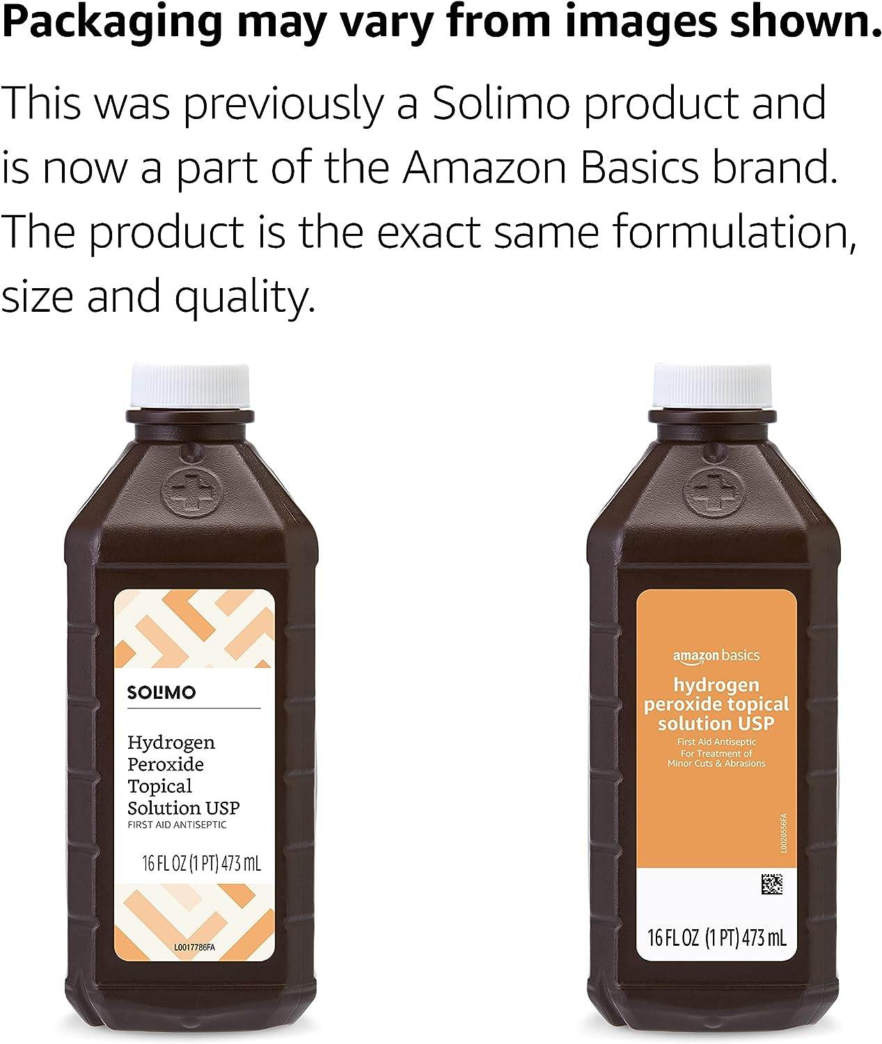 Amazon Basics Hydrogen Peroxide Topical Solution USP, 16 Fl Oz (Pack of 1) (Previously Solimo) - Concordia Style Boutique