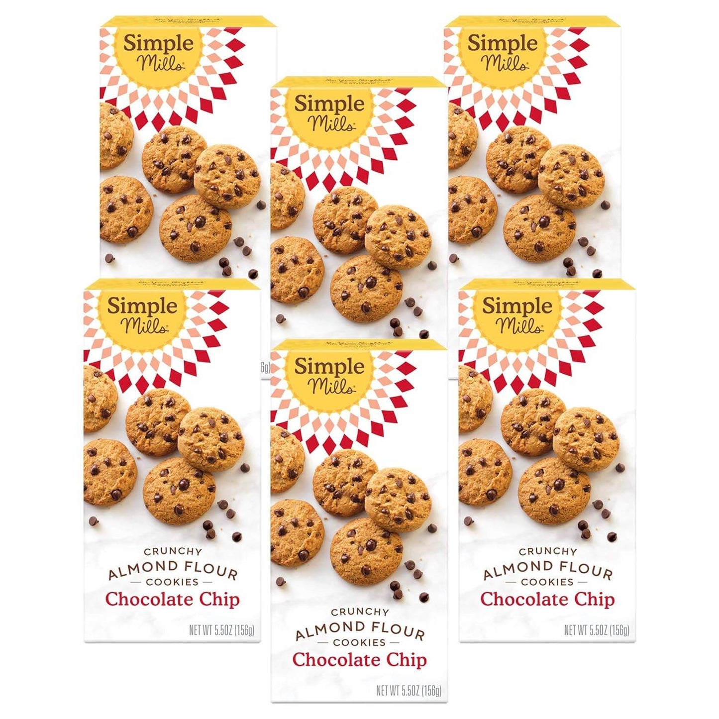 Simple Mills Almond Flour Crunchy Cookies, Chocolate Chip - Gluten Free, Vegan, Healthy Snacks, Made with Organic Coconut Oil, 5.5 Ounce (Pack of 1) - Concordia Style Boutique