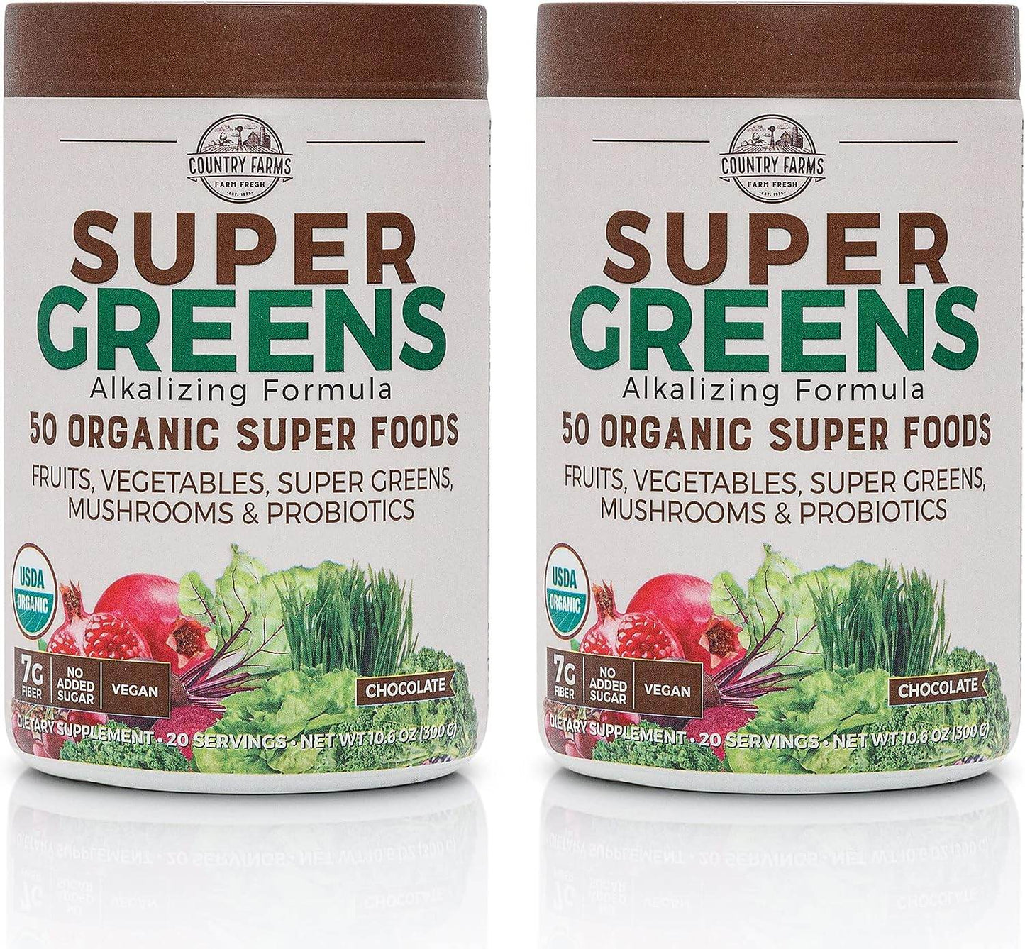 Super Greens Natural Flavor, 50 Organic Super Foods, USDA Organic Drink Mix, Mushrooms & Probiotics, Supports Energy, 20 Servings, 10.6 Oz - Concordia Style Boutique