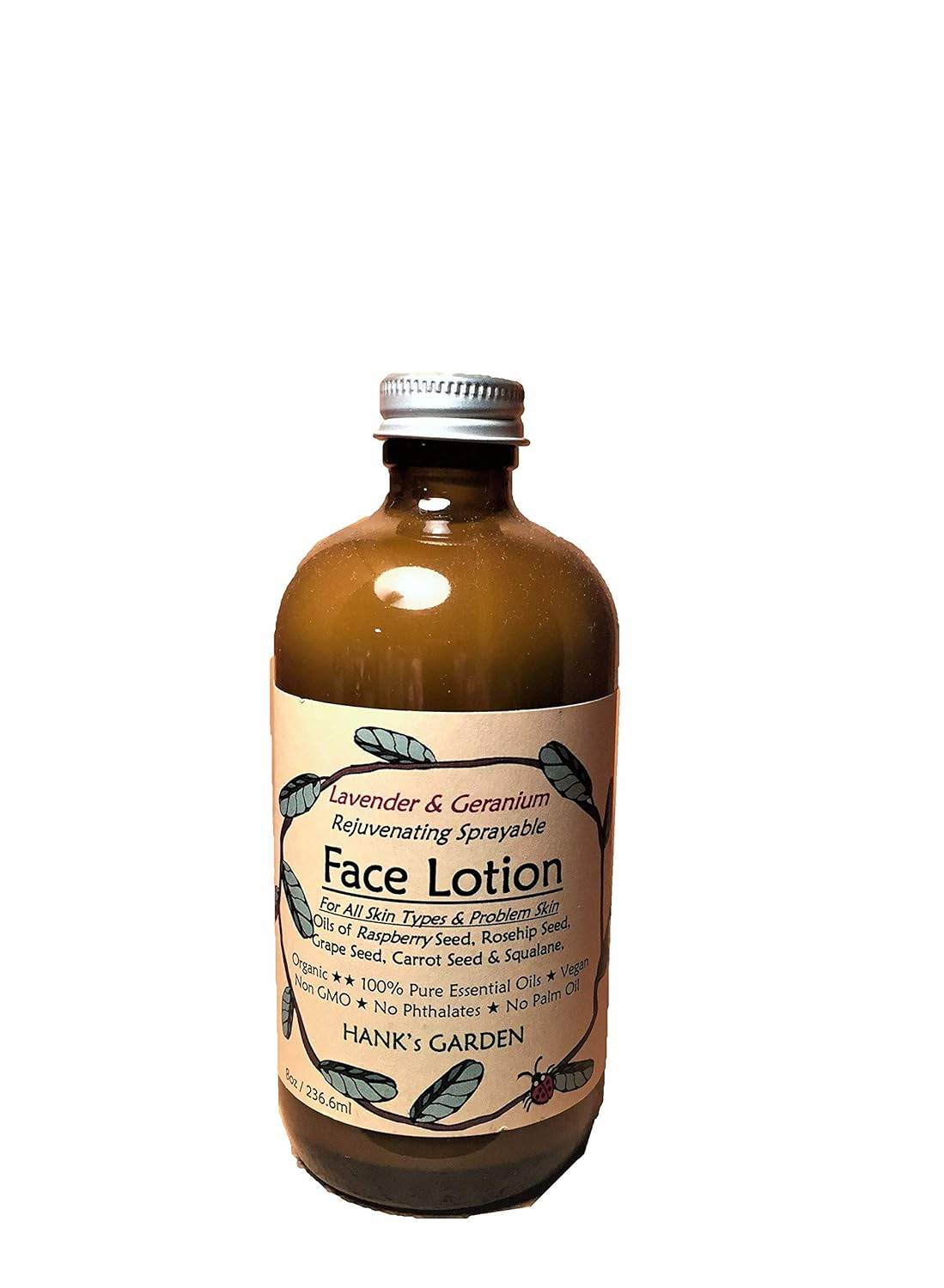 FACE LOTION SPRAY - All Skin & Problem Skin - REJUVENATING - Lavender & Geranium Essential Oils - Organic - Biodegradable - Vegan - Gluten Free - Non GMO - Cruelty Free (2 oz / 59.2 ml Refill) - Concordia Style Boutique