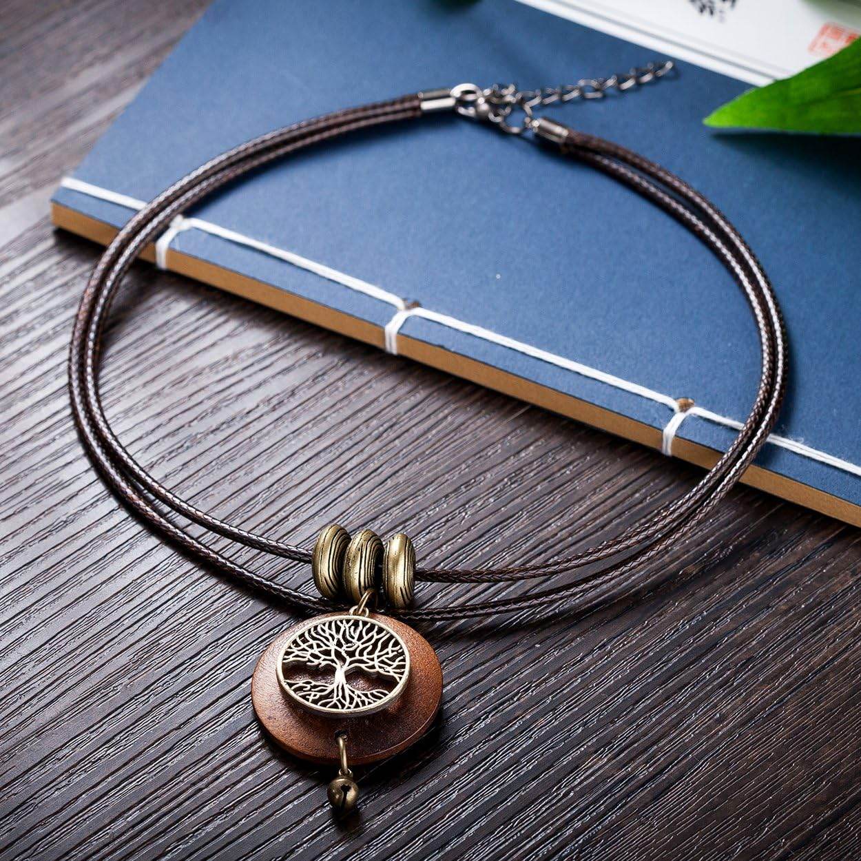 Wooden Choker Chunky Pendant Necklaces - Concordia Style Boutique