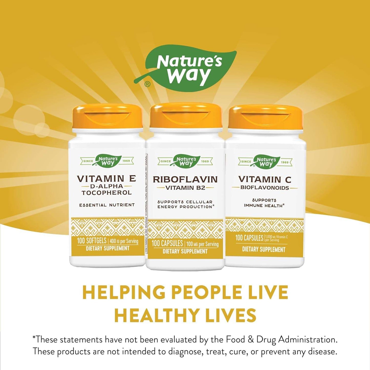 Nature's Way Riboflavin Vitamin B2, Supports Cellular Energy Production*, 100mg per Serving, 100 Capsules - Concordia Style Boutique