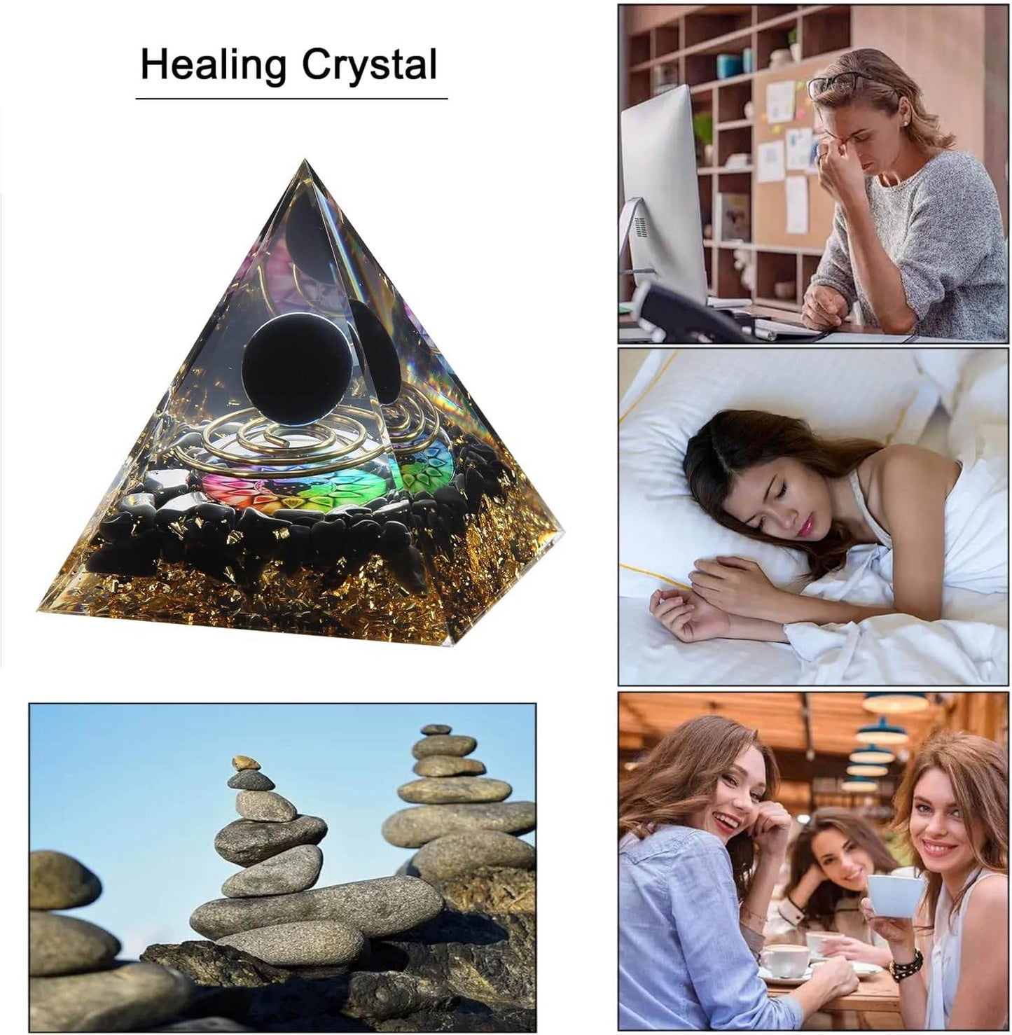 Orgone Pyramid for Positive Energy, Crystal Pyramid Orgonite Pyramid Protection - Concordia Style Boutique