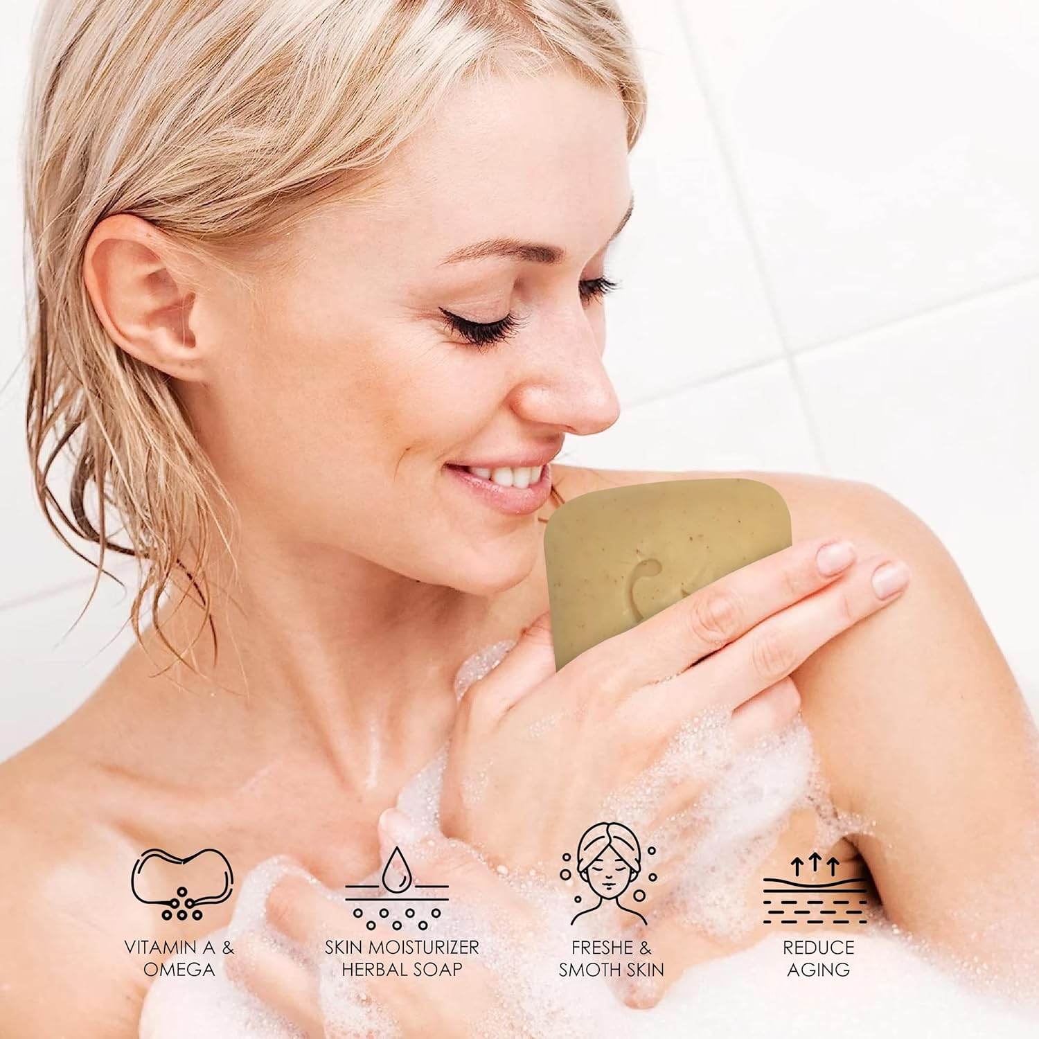 Turmeric Herbal Soap & a Lot More | For Cleansing & Moisturization | 5 Ounces Large Bar ((Pack of 1) - Concordia Style Boutique