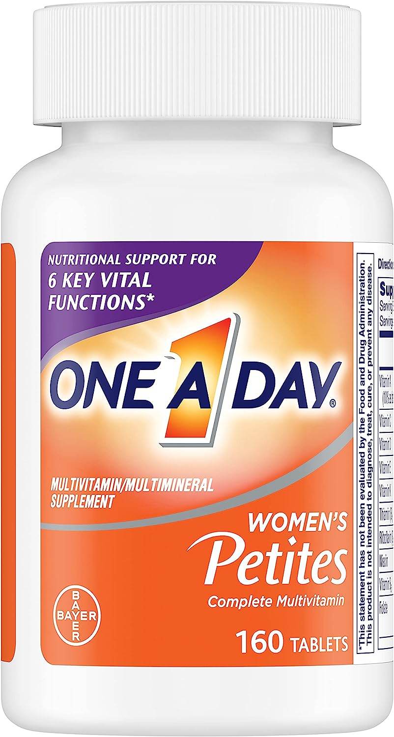 One A Day Women’s Petites Multivitamin,Supplement with Vitamin A, C, D, E and Zinc for Immune Health Support, B Vitamins, Biotin, Folate (as folic acid) & more,Tablet, 160 count - Concordia Style Boutique