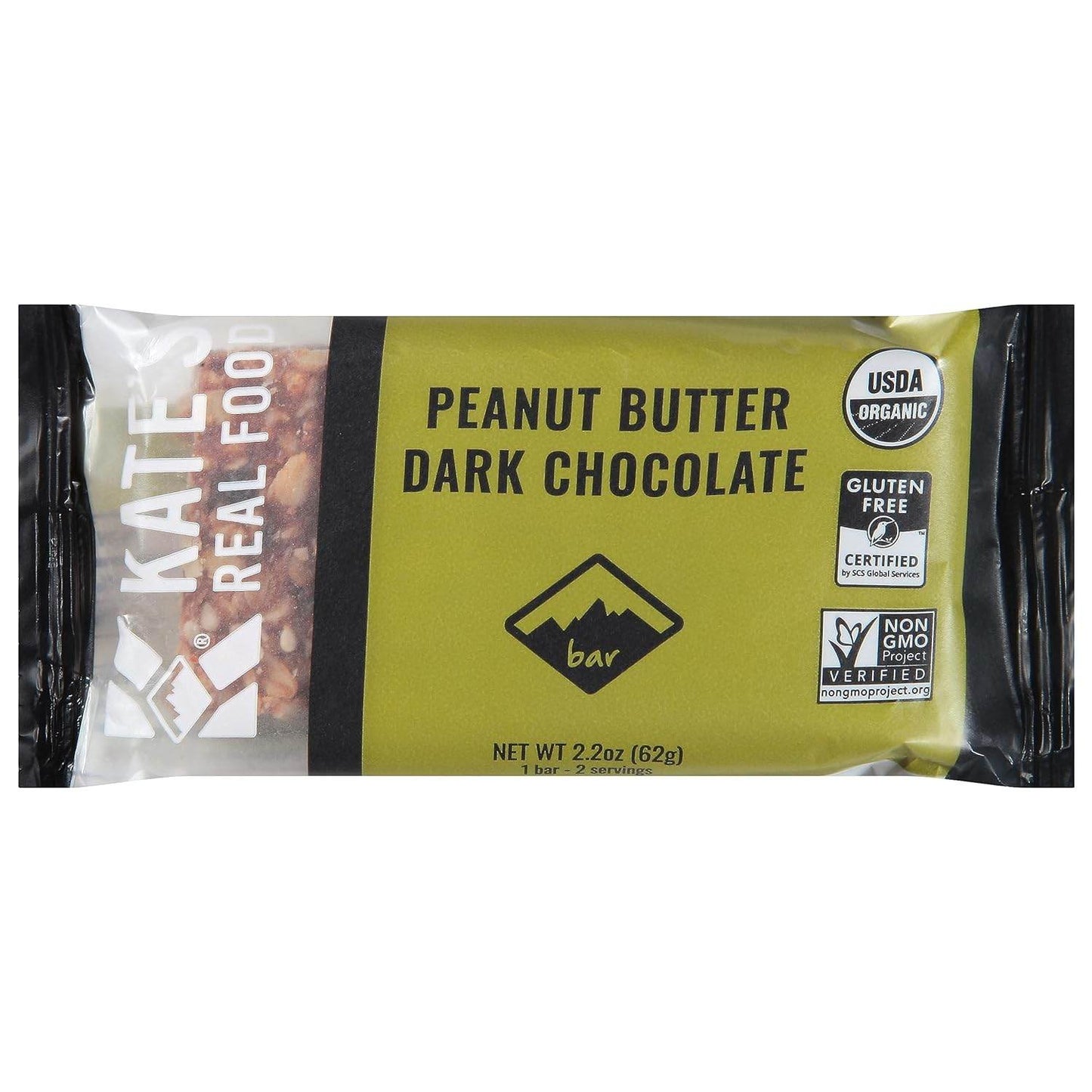 KATE'S REAL FOOD - Organic Peanut Butter Dark Chocolate Grizzly Bar, 2.2 OZ - Concordia Style Boutique