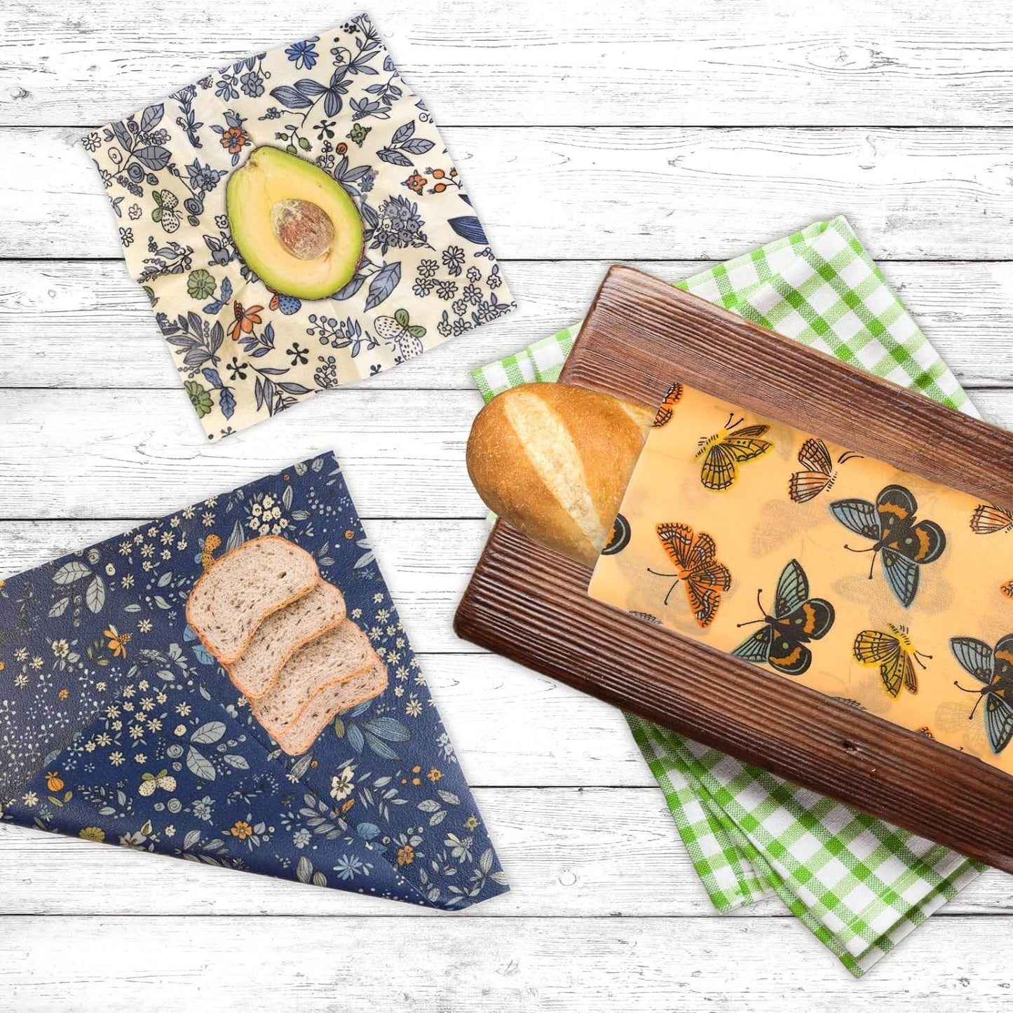 Reusable Beeswax Wrap - 9 Pack Beeswax Wraps for Food, Eco-Friendly Beeswax Food Wraps, Bread Sandwich Wrapper - Organic, Sustainable, Zero Waste, Reusable Plastic-Free Food Storage Wrap, 1XL, 3M, 5S - Concordia Style Boutique