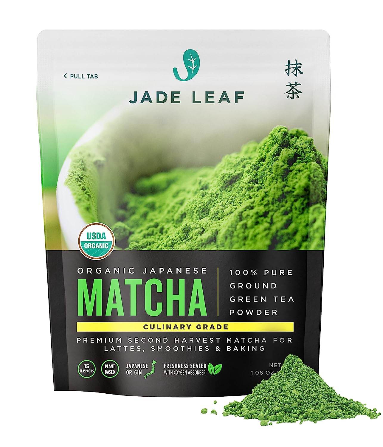 Jade Leaf Matcha Organic Green Tea Powder - Culinary Grade Premium Second Harvest - Authentic Japanese Origin (1.06 Ounce Pouch) - Concordia Style Boutique