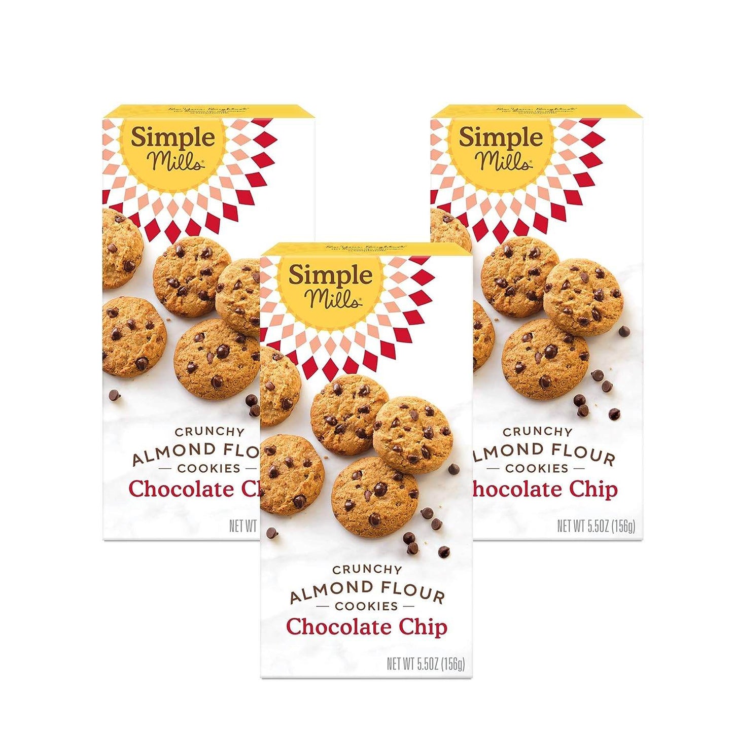 Simple Mills Almond Flour Crunchy Cookies, Chocolate Chip - Gluten Free, Vegan, Healthy Snacks, Made with Organic Coconut Oil, 5.5 Ounce (Pack of 1) - Concordia Style Boutique