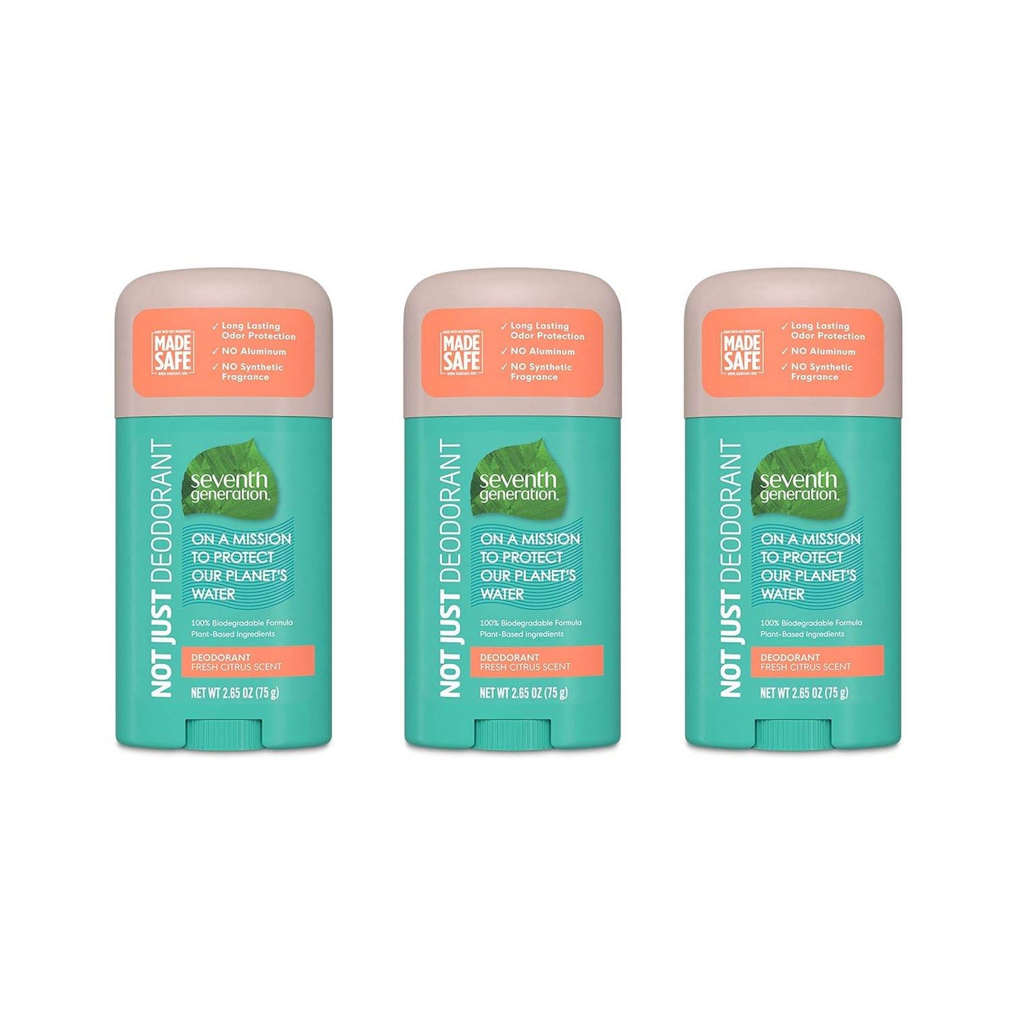 Seventh Generation Aluminum-Free Deodorant Fresh Citrus Scent Biodegradable Formula 2.65 oz - Concordia Style Boutique