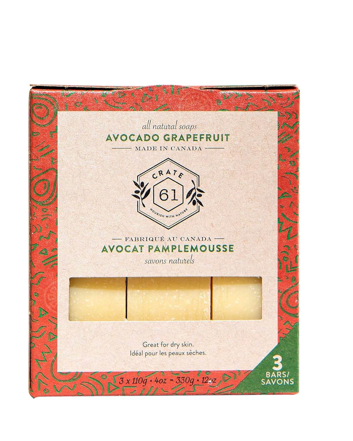 Crate 61, Handmade Vegan Natural Bar Soap - Cold Pressed For Face And Body, With Premium Essential Oils, Eucalyptus & Peppermint For Men And Women 3 Pack (Eucamint) - Concordia Style Boutique