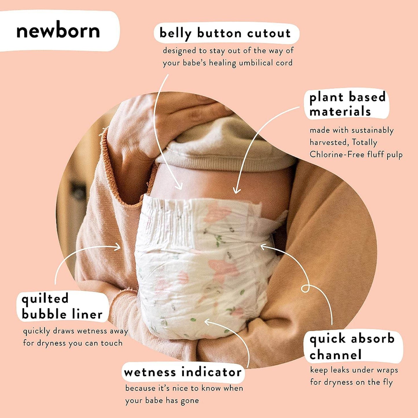 The Honest Company Clean Conscious Diapers | Plant-Based, Sustainable | Above It All + Pandas | Club Box, Size Newborn, 76 Count - Concordia Style Boutique