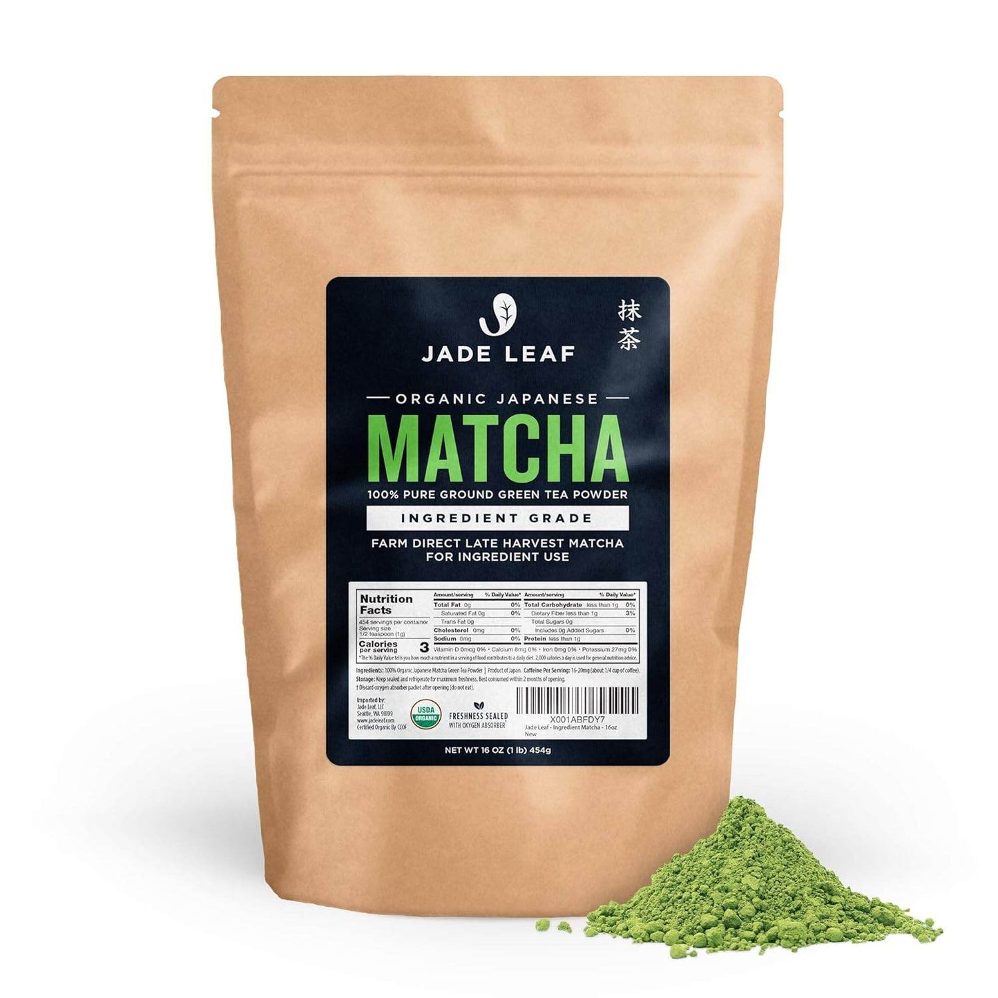 Jade Leaf Matcha Organic Green Tea Powder - Culinary Grade Premium Second Harvest - Authentic Japanese Origin (1.06 Ounce Pouch) - Concordia Style Boutique