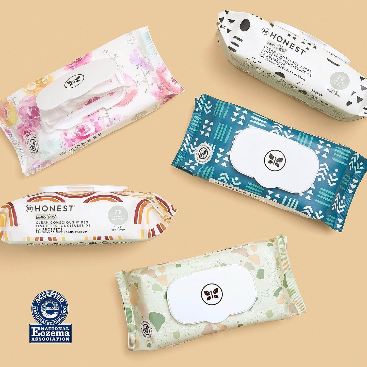 The Honest Company Clean Conscious Wipes | 99% Water, Compostable, Plant-Based, Baby Wipes | Hypoallergenic, EWG Verified | Geo Mood, 288 Count - Concordia Style Boutique