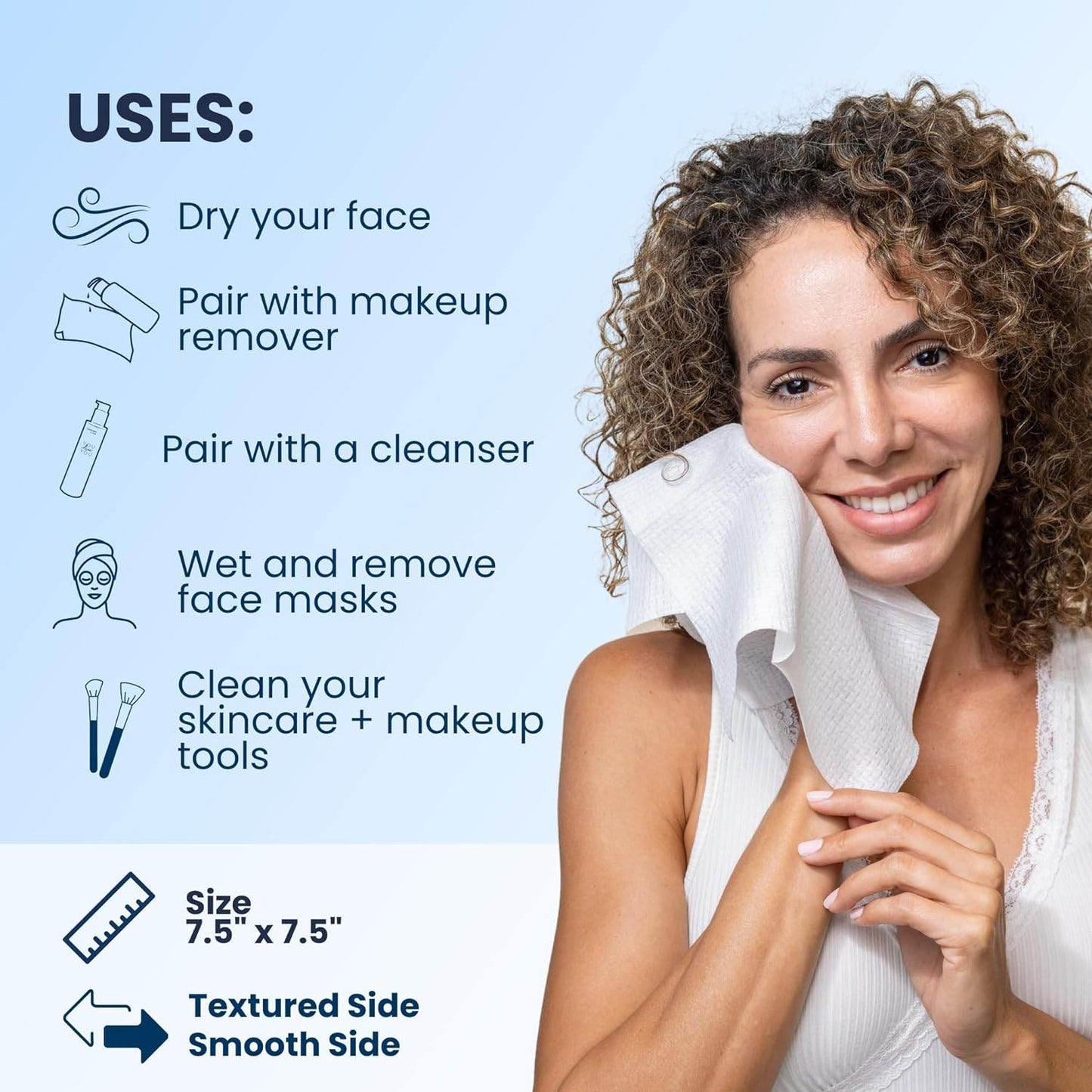 Clean Skin Club Clean Towels | Worlds 1ST Biodegradable Face Towel | Disposable Makeup Removing Wipes | Dermatology Tested & Approved | Vegan & Cruelty Free | Super Soft For Sensitive Skin - Concordia Style Boutique