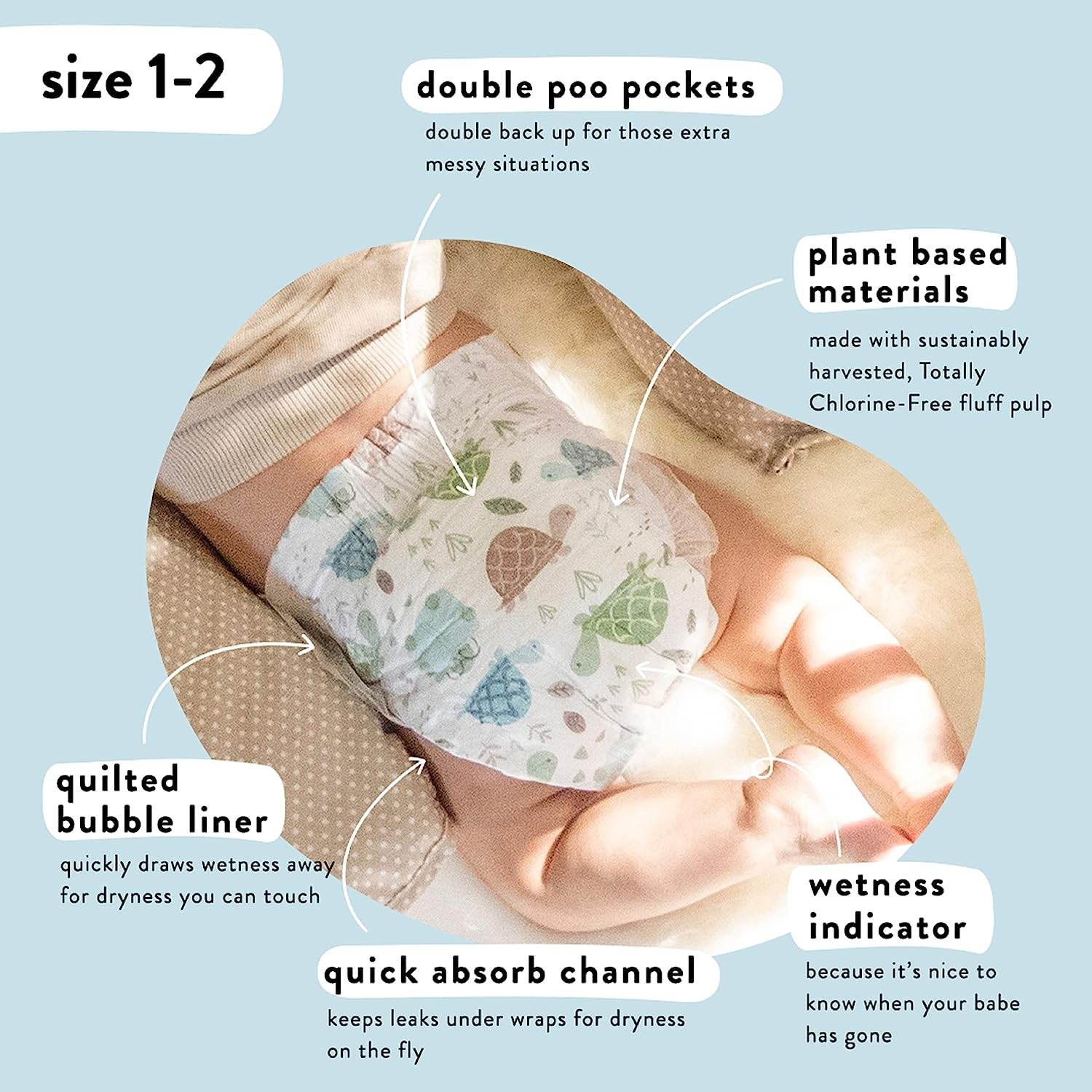 The Honest Company Clean Conscious Diapers | Plant-Based, Sustainable | Above It All + Pandas | Club Box, Size Newborn, 76 Count - Concordia Style Boutique
