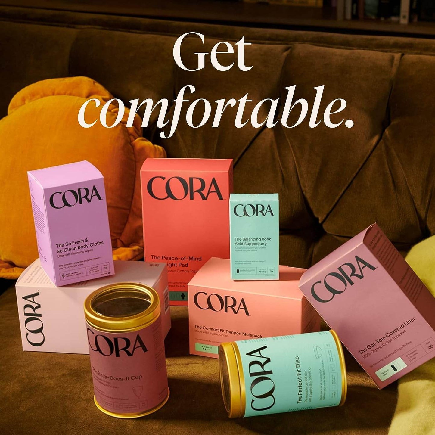 Cora 100% Organic Cotton Non-Applicator Tampons | Ultra-Absorbent, Unscented, Natural, Non-Toxic, Applicator Free | Eco-Conscious (36 S/S+ Tampons) - Concordia Style Boutique