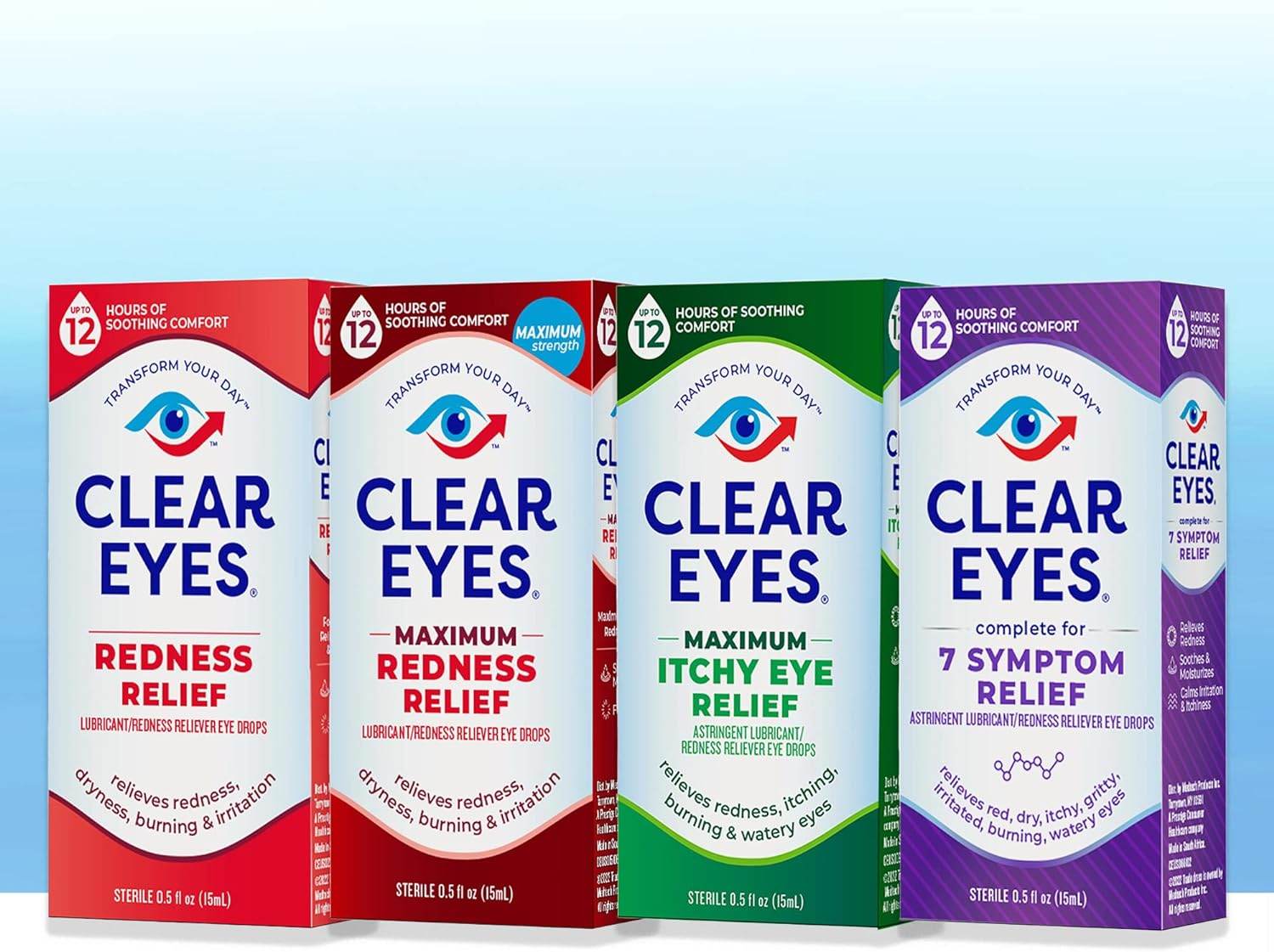 Clear Eyes Redness Eye Relief Eye Drops, Relieves Redness & Calms Irritation, 0.2 Fl Oz - Concordia Style Boutique