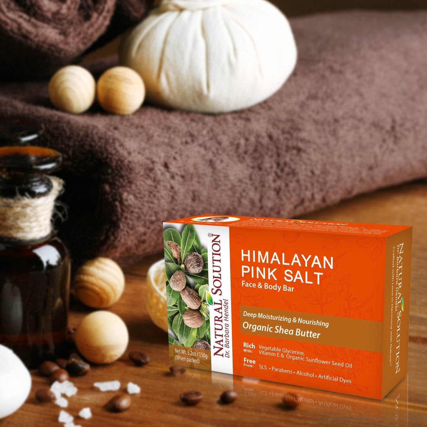 Natural Solution Pink Salt Body & Face Bar, Moisturizing and Nourishing Soap Bar with Organic Shea Butter - 150 g - Concordia Style Boutique