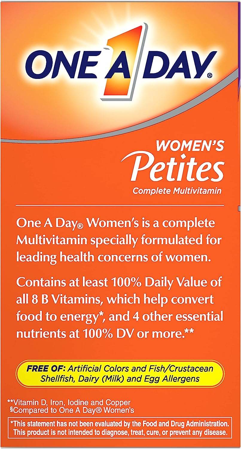 One A Day Women’s Petites Multivitamin,Supplement with Vitamin A, C, D, E and Zinc for Immune Health Support, B Vitamins, Biotin, Folate (as folic acid) & more,Tablet, 160 count - Concordia Style Boutique