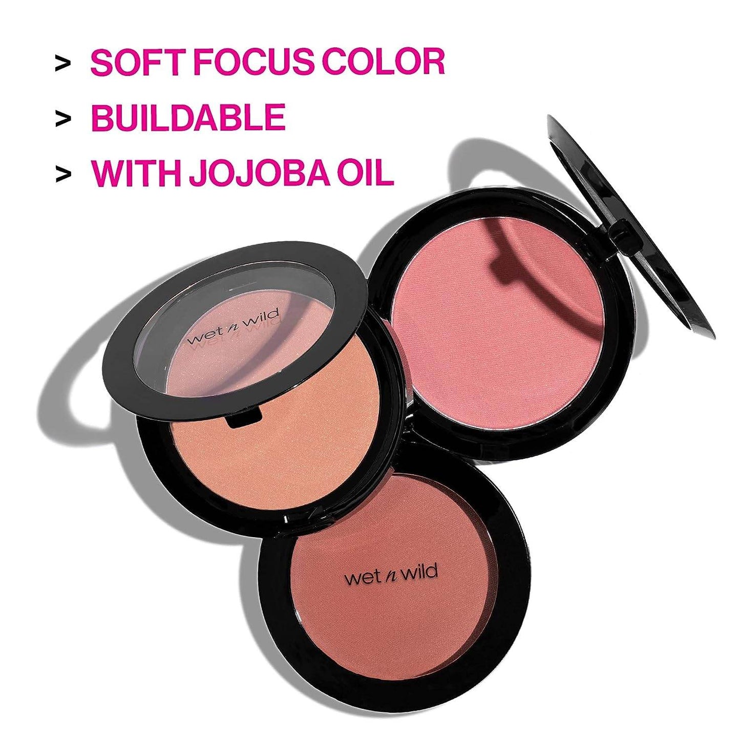 Wet n Wild Color Icon Blush Powder Makeup, Pinch Me Pink | Matte Natural Glow | Moisturizing Jojoba Oil - Concordia Style Boutique