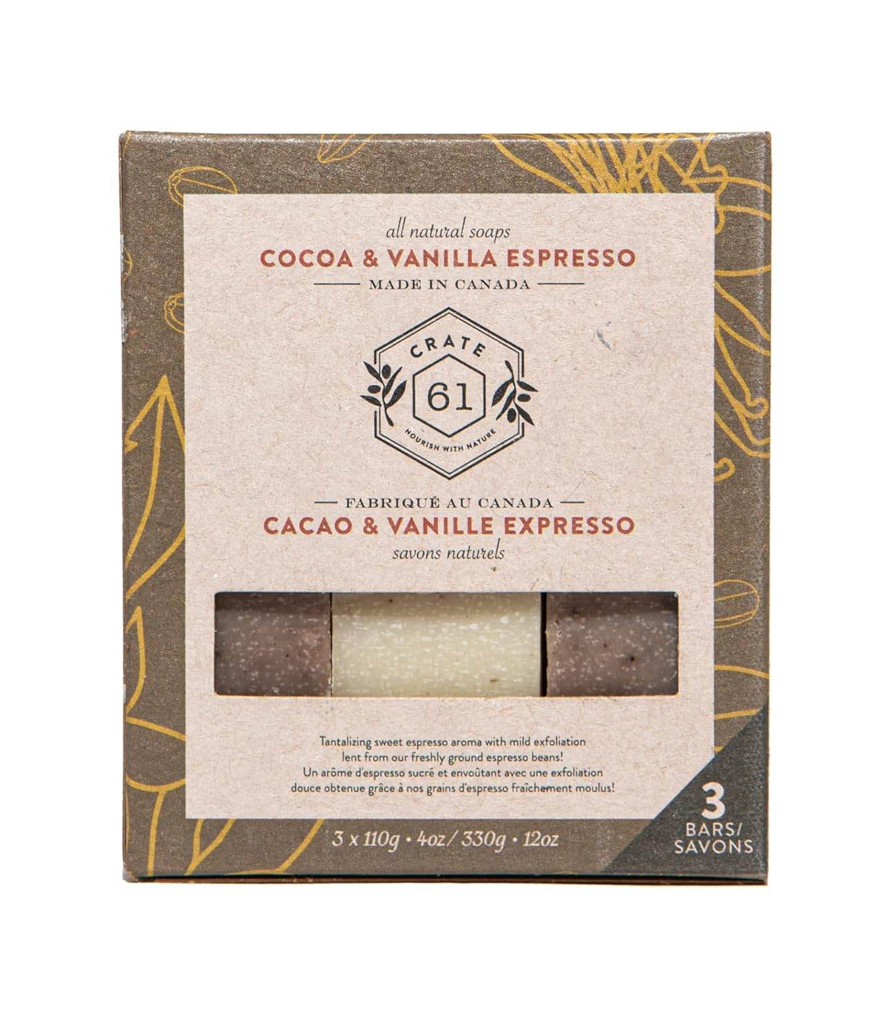 Crate 61, Handmade Vegan Natural Bar Soap - Cold Pressed For Face And Body, With Premium Essential Oils, Eucalyptus & Peppermint For Men And Women 3 Pack (Eucamint) - Concordia Style Boutique