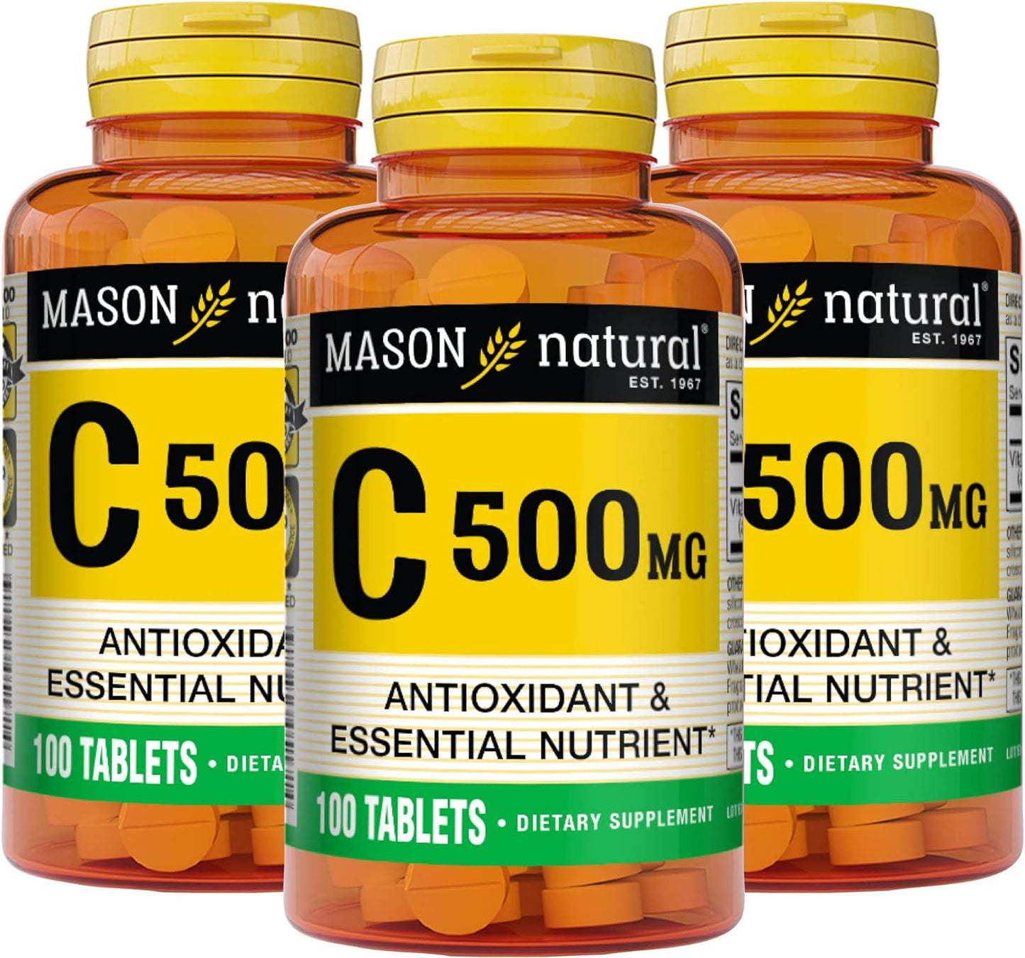 Vitamin C 500 mg - Supports Healthy Immune System, Antioxidant and Essential Nutrient, 100 Tablets - Concordia Style Boutique