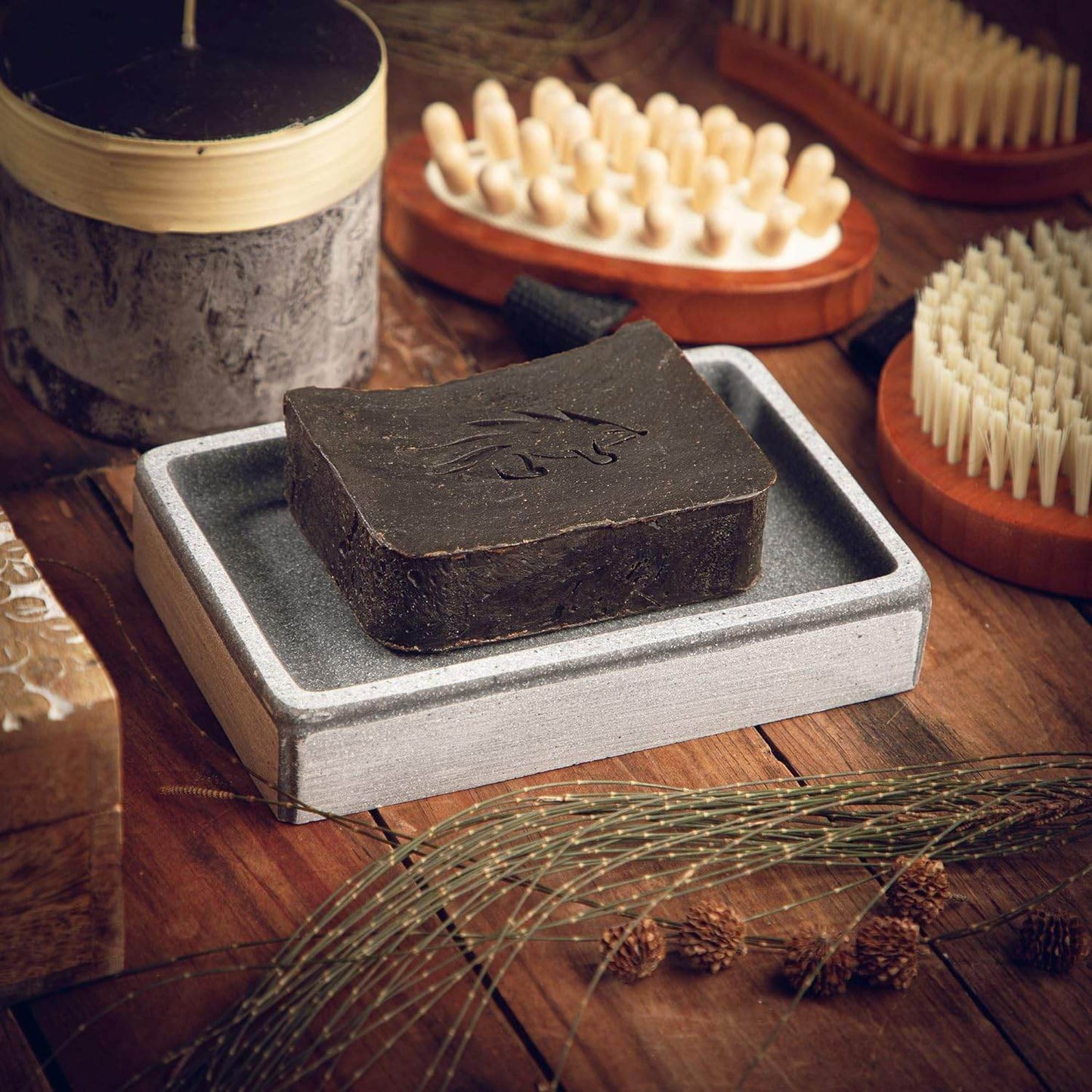 Natural Pine Tar Soap for Men and Women, 4 oz Bar, 20% Pine Tar - Handmade Body Soap to Help Relieve Symptoms of Eczema and Psoriasis - Creosote Free - Strong Smoky Campfire Like Scent - Concordia Style Boutique