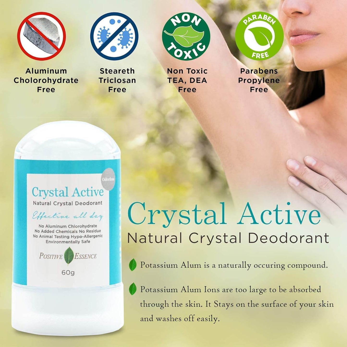 Thai Crystal Deodorant, All Natural Deodorant, Mineral Salt Deodorant, Thai Cristal Piedra De Alumbre Natural Deodorant for Women & Men, Alum Stone, Alumbre Stone - Concordia Style Boutique