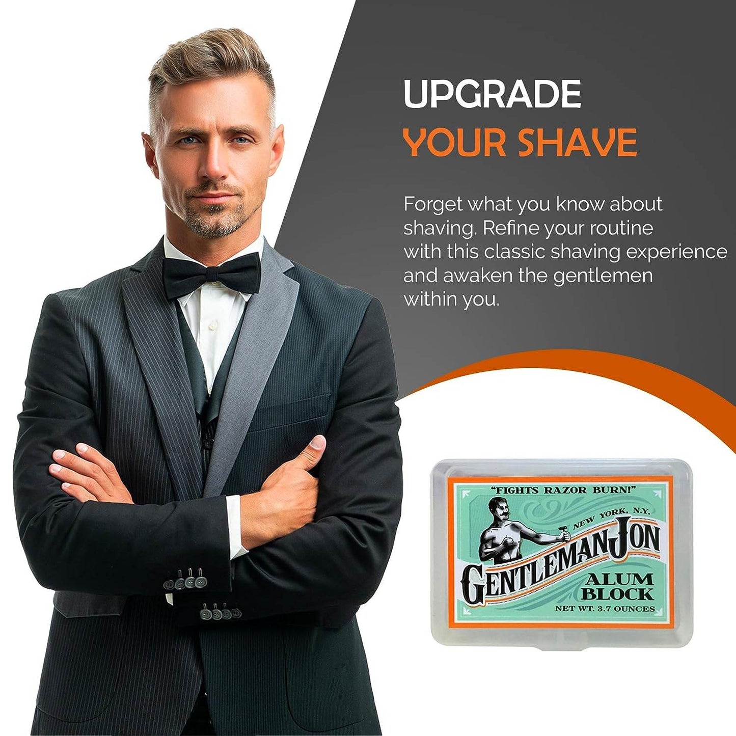 3.7 Ounce Alum Block in Plastic Case | Upgrade Your Shave - Soothing Aftershave Solution for Shaving Razor Burn Relief - Travel Friendly Durable Plastic Case Included - Concordia Style Boutique