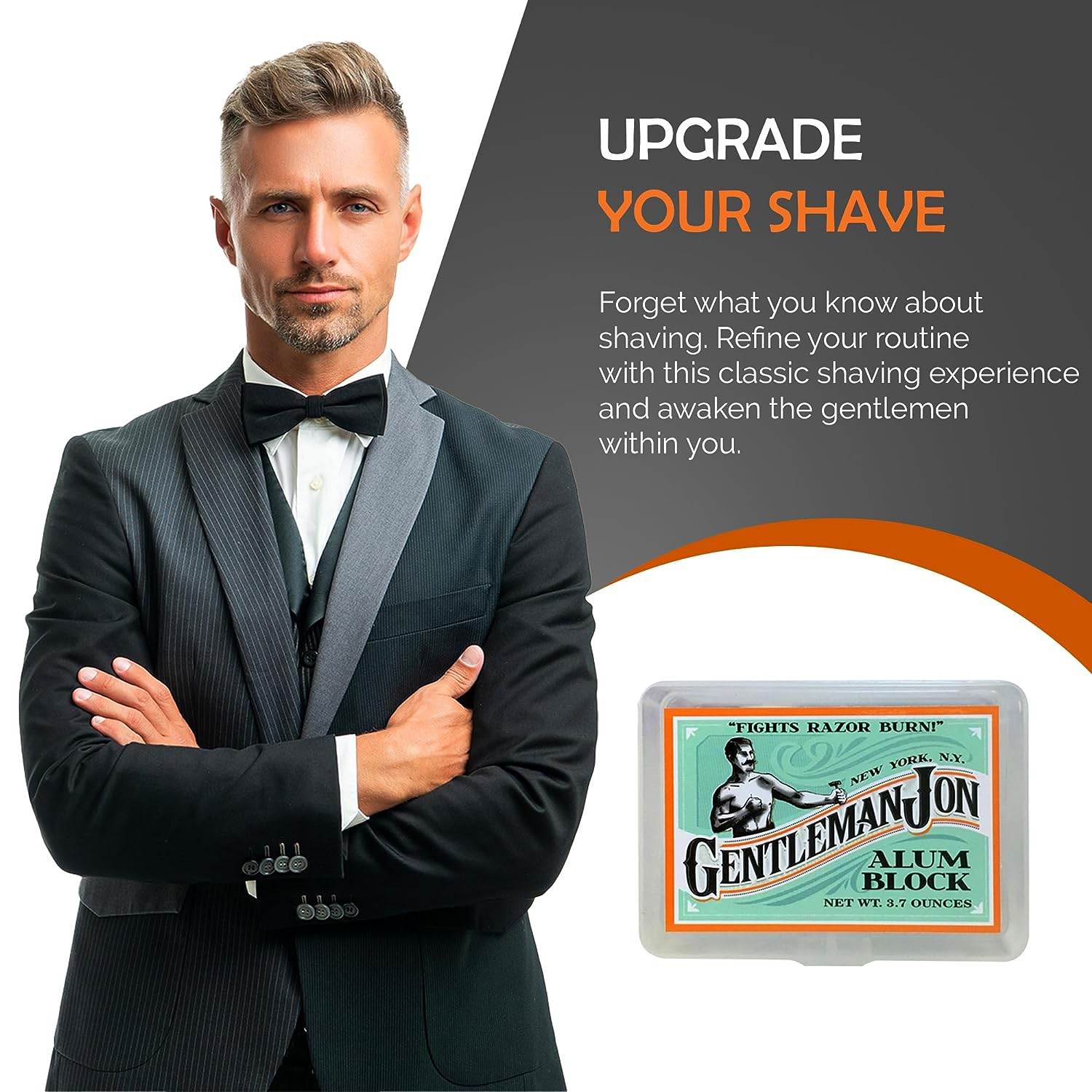3.7 Ounce Alum Block in Plastic Case | Upgrade Your Shave - Soothing Aftershave Solution for Shaving Razor Burn Relief - Travel Friendly Durable Plastic Case Included - Concordia Style Boutique
