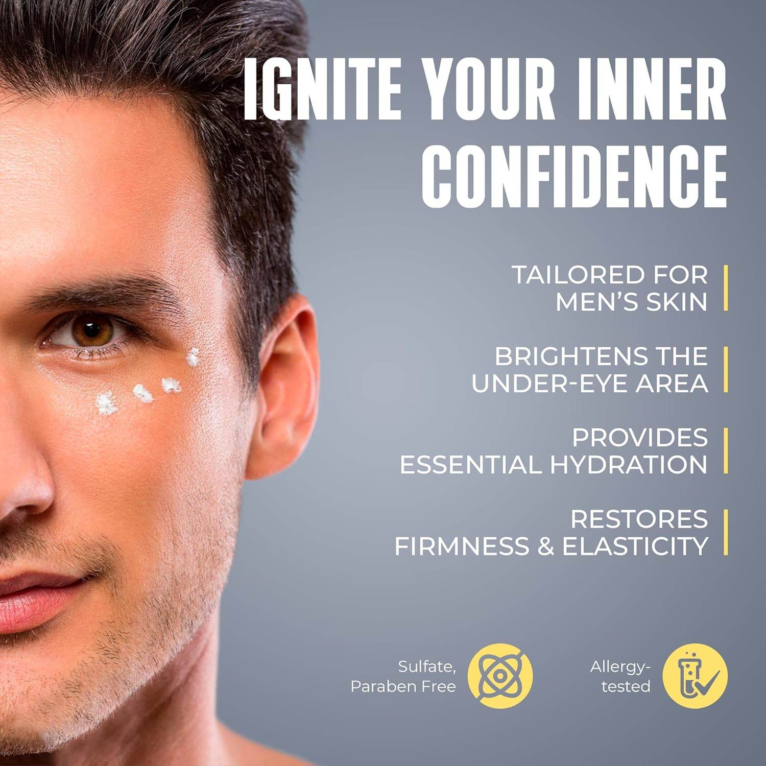 Men's Eye Cream - Eye Treatment Balm for Dark Circles and Puffiness - Caffeine Eye Cream - Niacinamide (Vitamin B3), Collagen, Peptides - Under Eye Brightener - Eye Care - Concordia Style Boutique