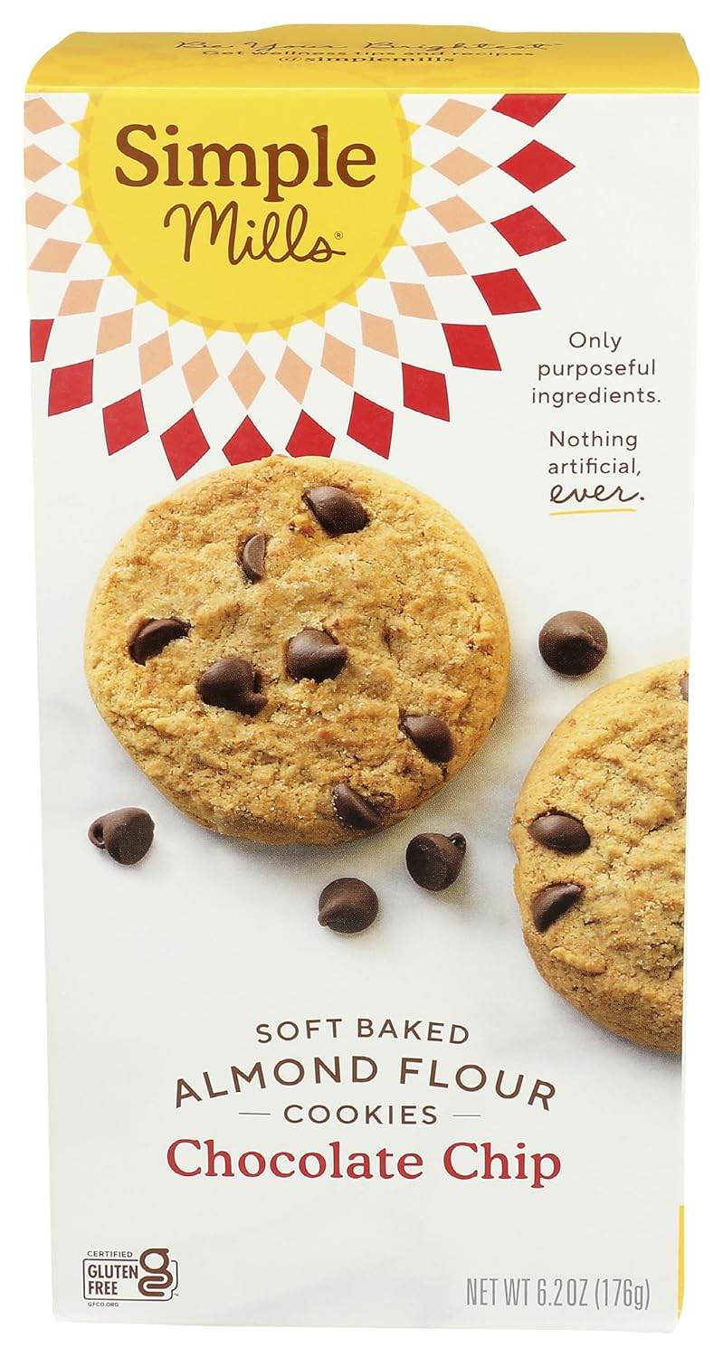 Simple Mills Almond Flour Crunchy Cookies, Chocolate Chip - Gluten Free, Vegan, Healthy Snacks, Made with Organic Coconut Oil, 5.5 Ounce (Pack of 1) - Concordia Style Boutique