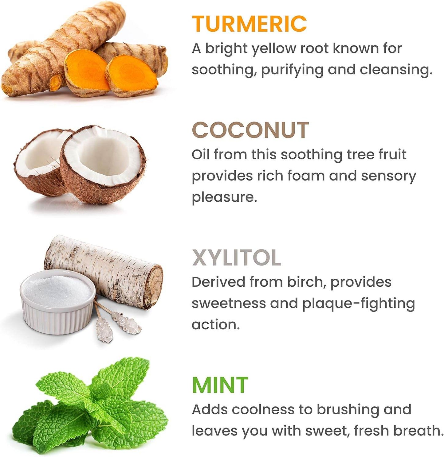 Himalaya Botanique Turmeric & Coconut Oil Whitening Antiplaque Herbal Toothpaste, Whitens Teeth, Fluoride Free, No Artificial Flavors, SLS Free, Vegan, Cruelty Free, Foaming, Mint Flavor, 4 Oz, 1 Pack - Concordia Style Boutique