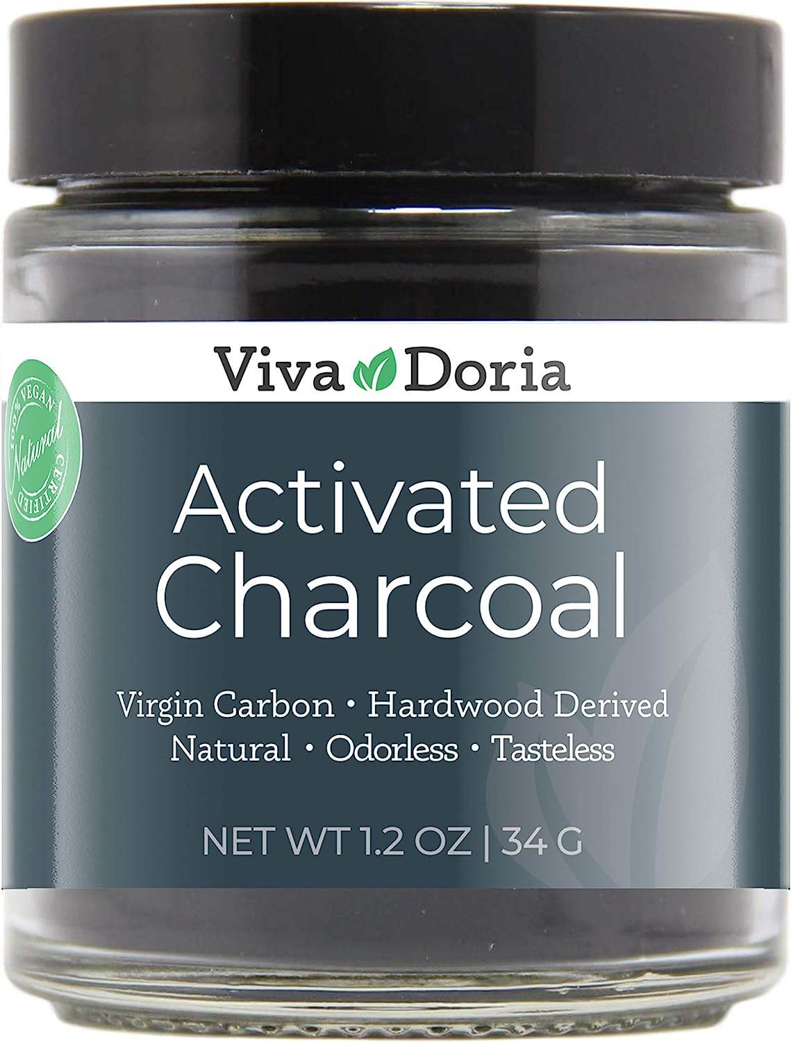 Activated Charcoal Powder, Hardwood Derived, Food Grade - Glass Jar - USA Shipping Only - Concordia Style Boutique