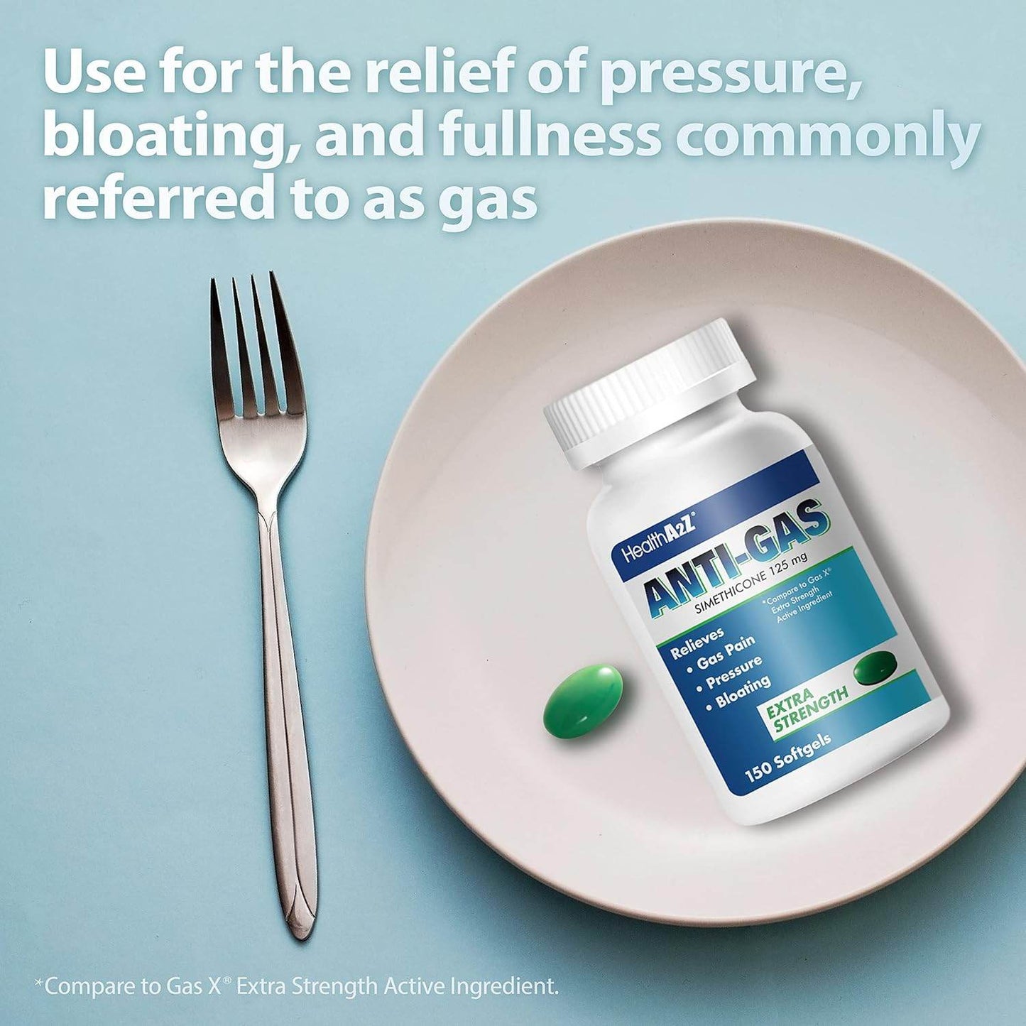 Gas Relief 150 Counts | Simethicone 125mg Softgel | Extra Strength | Fast Relieves Gas Pain, Pressure & Bloating - Concordia Style Boutique