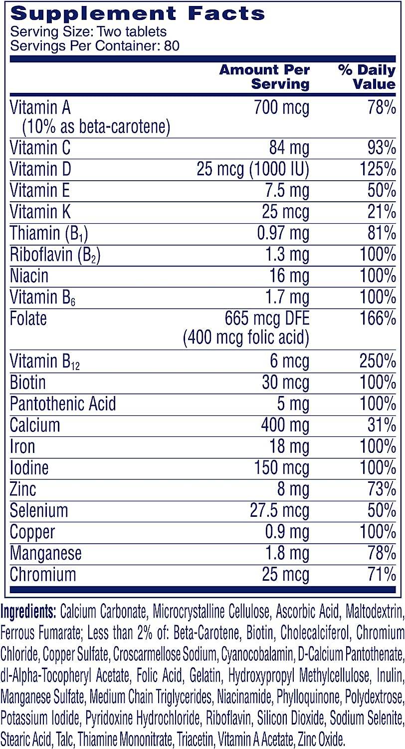 One A Day Women’s Petites Multivitamin,Supplement with Vitamin A, C, D, E and Zinc for Immune Health Support, B Vitamins, Biotin, Folate (as folic acid) & more,Tablet, 160 count - Concordia Style Boutique