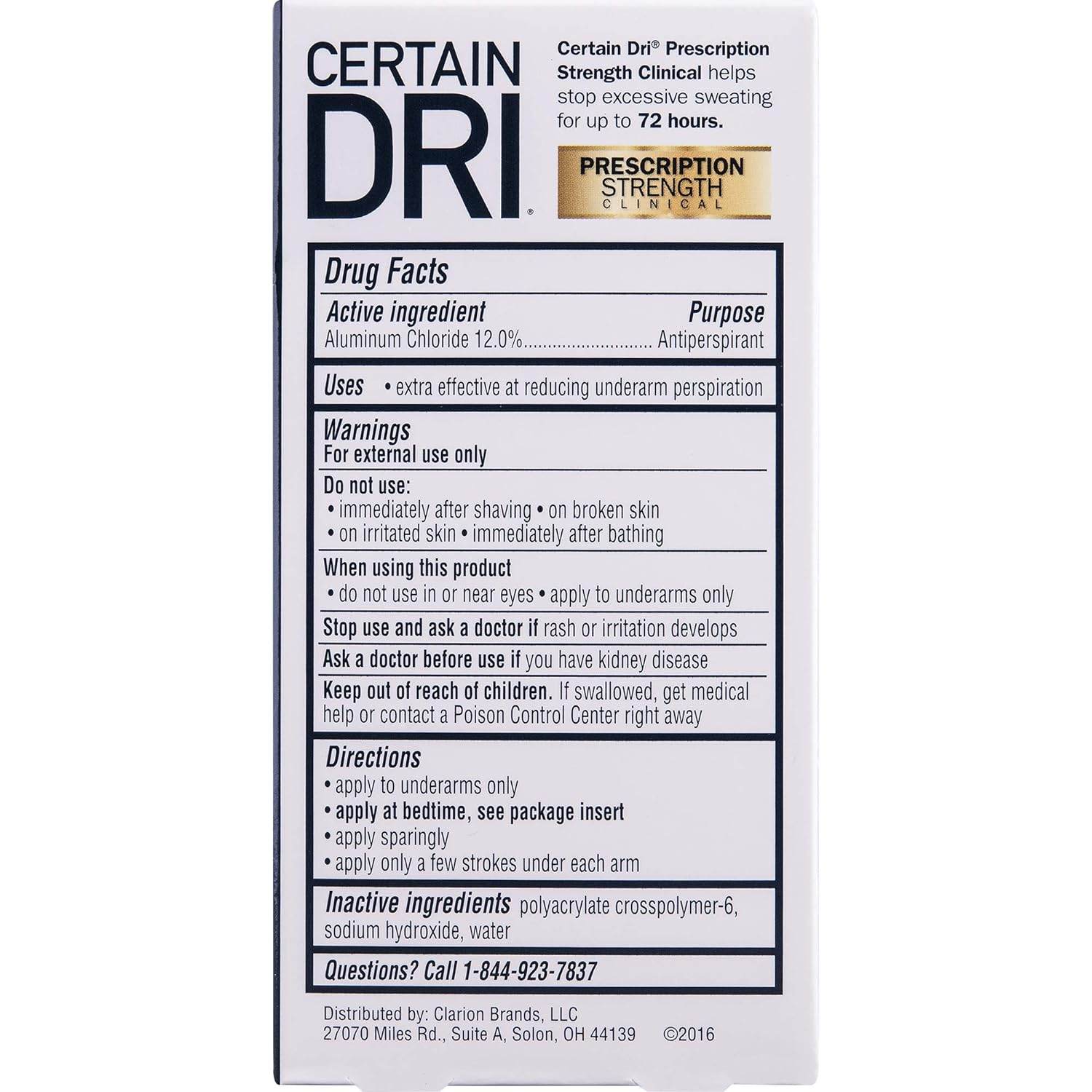 Prescription Strength Clinical Antiperspirant Roll-On Deodorant, Hyperhidrosis Treatment for Men & Women, Unscented, 1.2 Fl oz, 1 Pack - Concordia Style Boutique