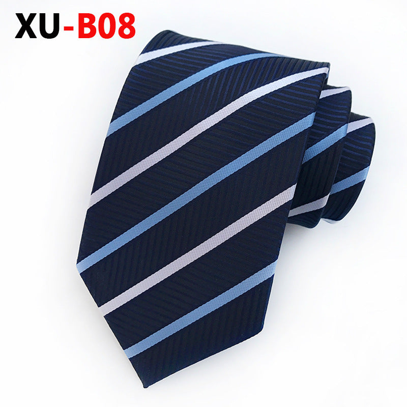 Tie Men's Polyester Jacquard Stripe Foreign Trade Supply Factory in Stock