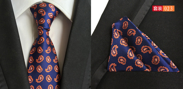 SOURCE Factory in Stock Supply Polyester Large Waist Flower Suit Tie Men's Pocket Square Suit