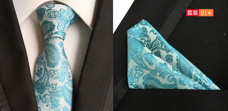 SOURCE Factory in Stock Supply Polyester Large Waist Flower Suit Tie Men's Pocket Square Suit