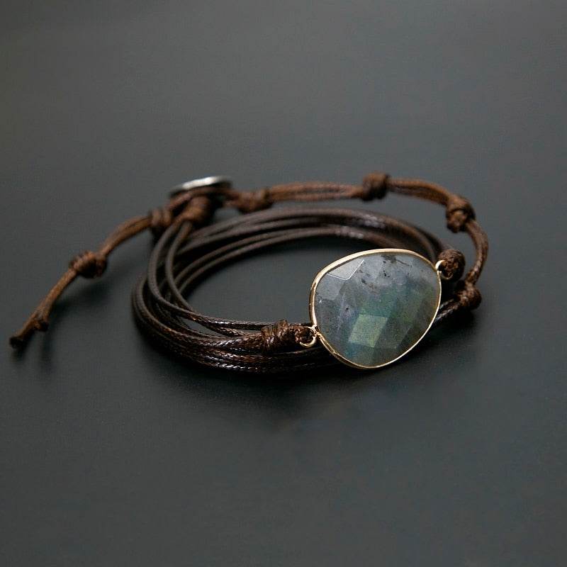 Rope Wrap Bracelet Natural Stones - Concordia Style Boutique